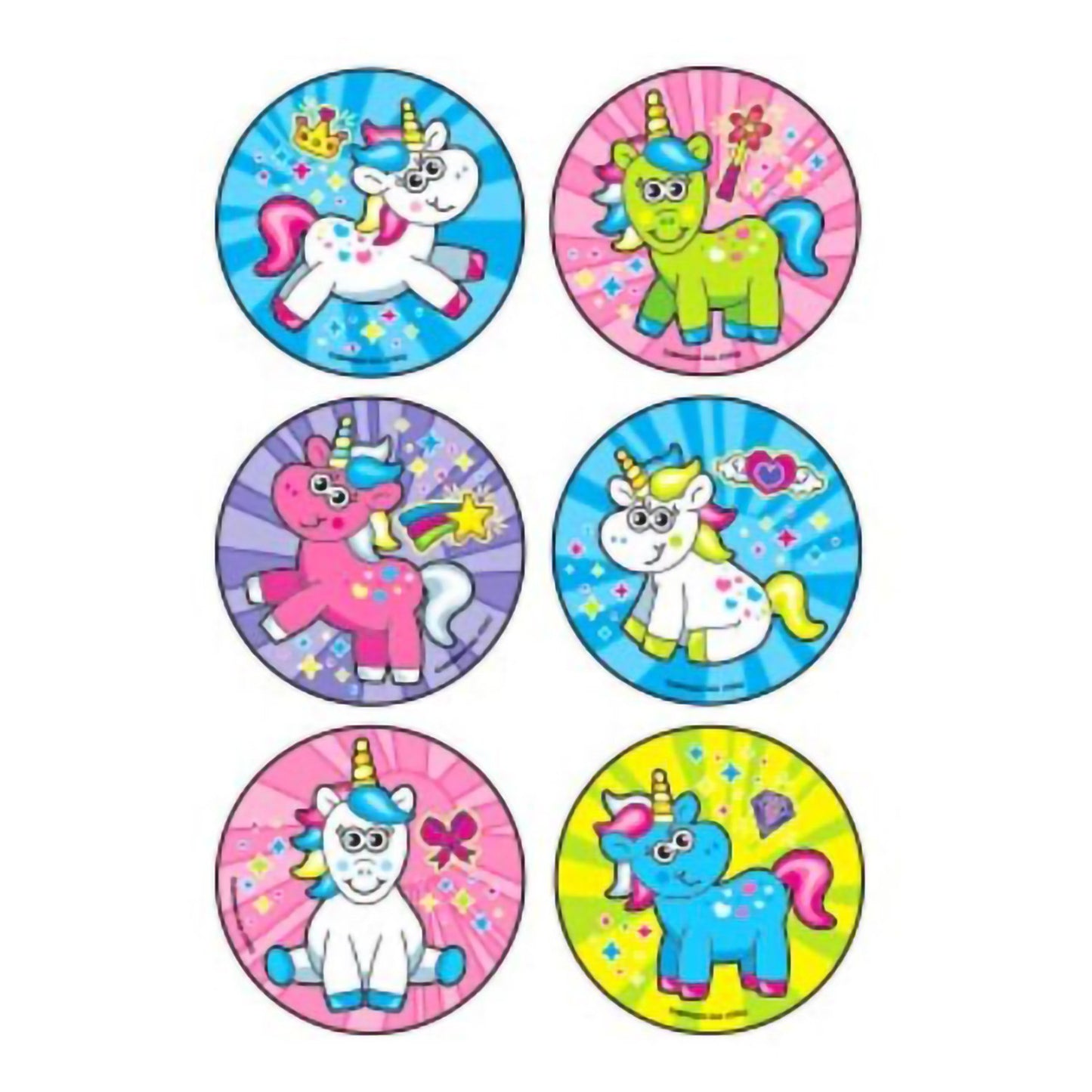 STICKER, CARTOON UNICORN