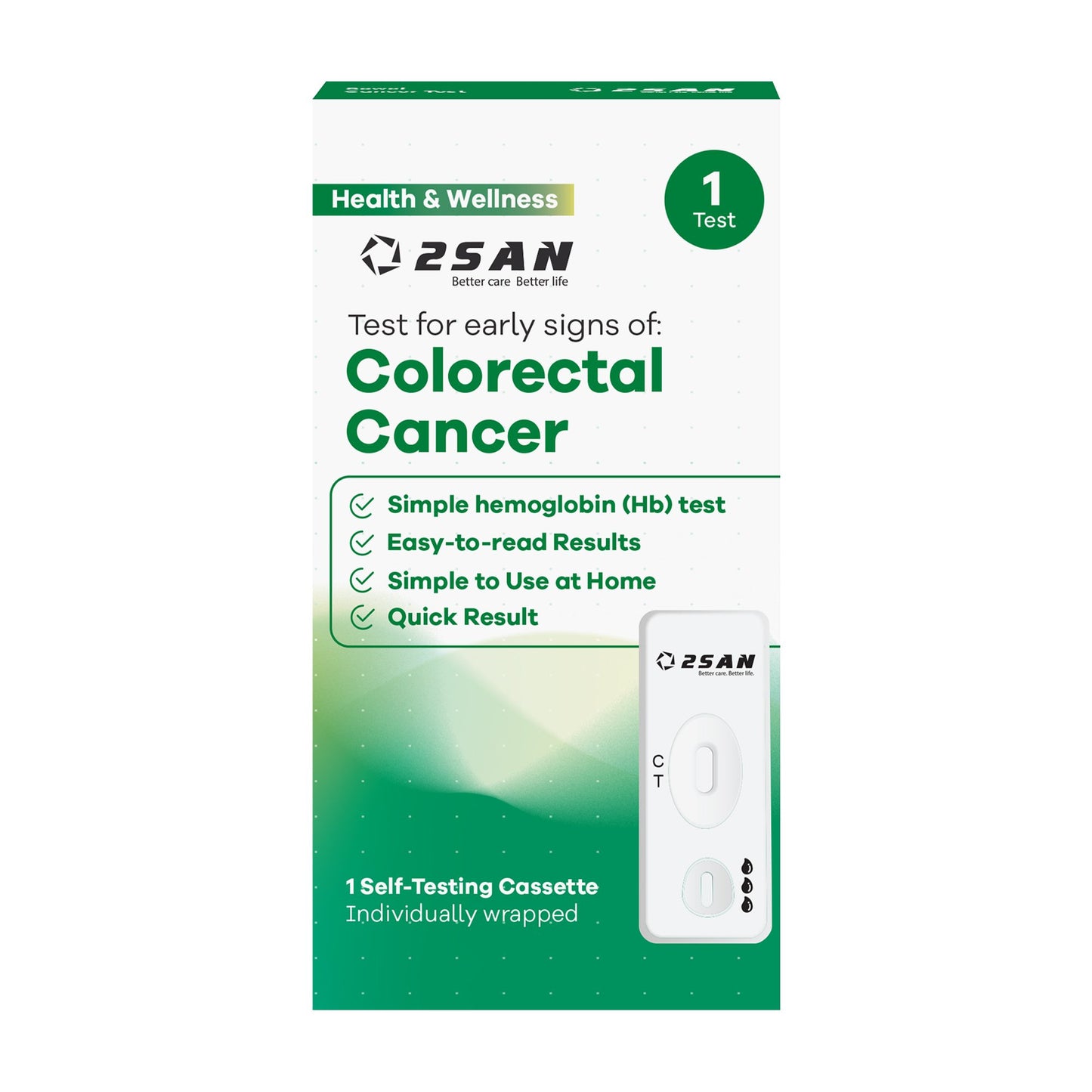 CANCER TEST, COLORECTAL SCREENING 2SAN FOB