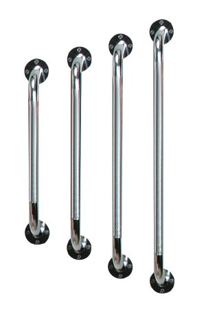 GRAB BAR, WALL KNURLED CHROME16"