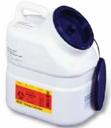 CONTAINER, SHARPS PHARMA WHT/BLU 3GL PLUG CAP