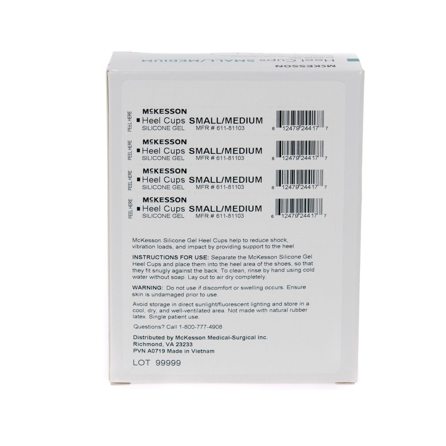 HEEL CUP, SILICONE SM/MED