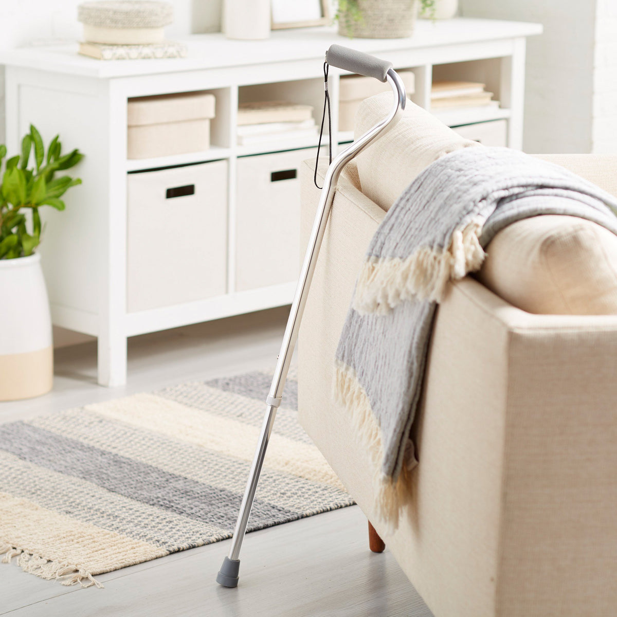 CANE, OFFSET ALUM SILVER