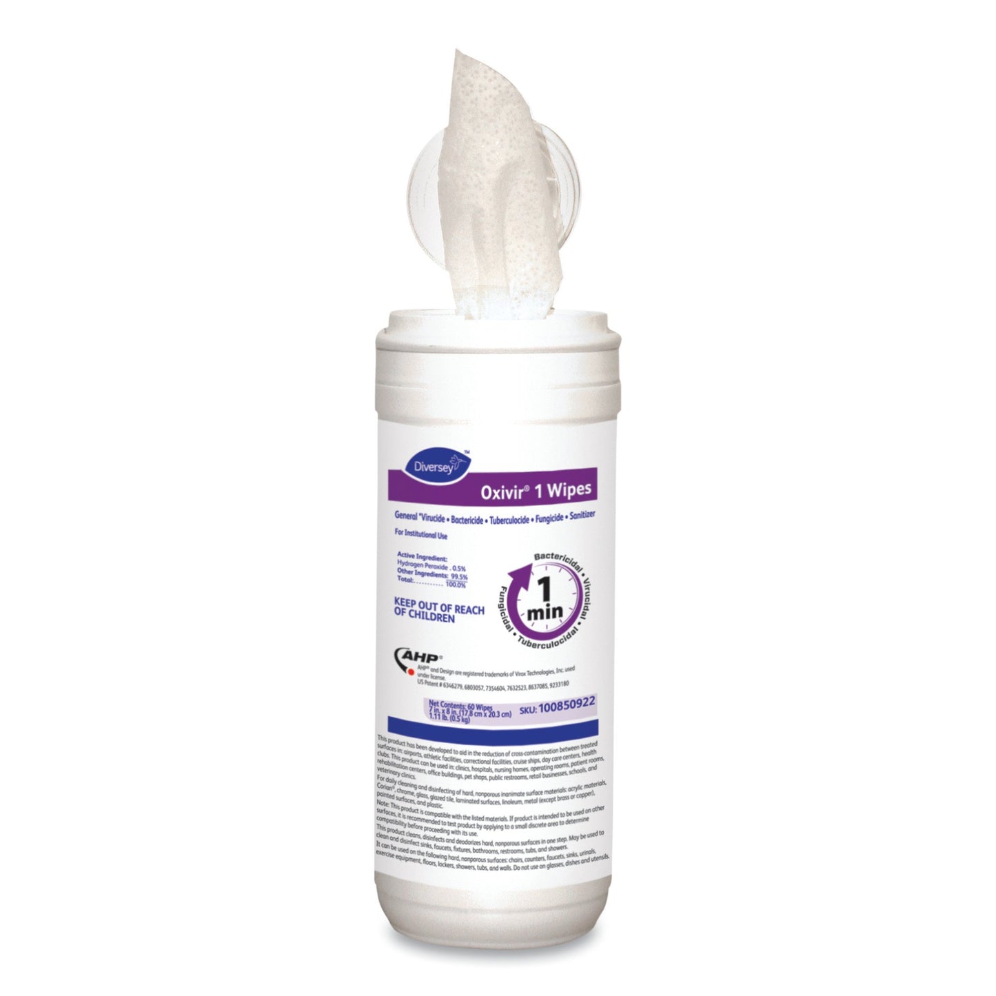 WIPE, WET OXIVIR 1 DISINF 7"X8"
