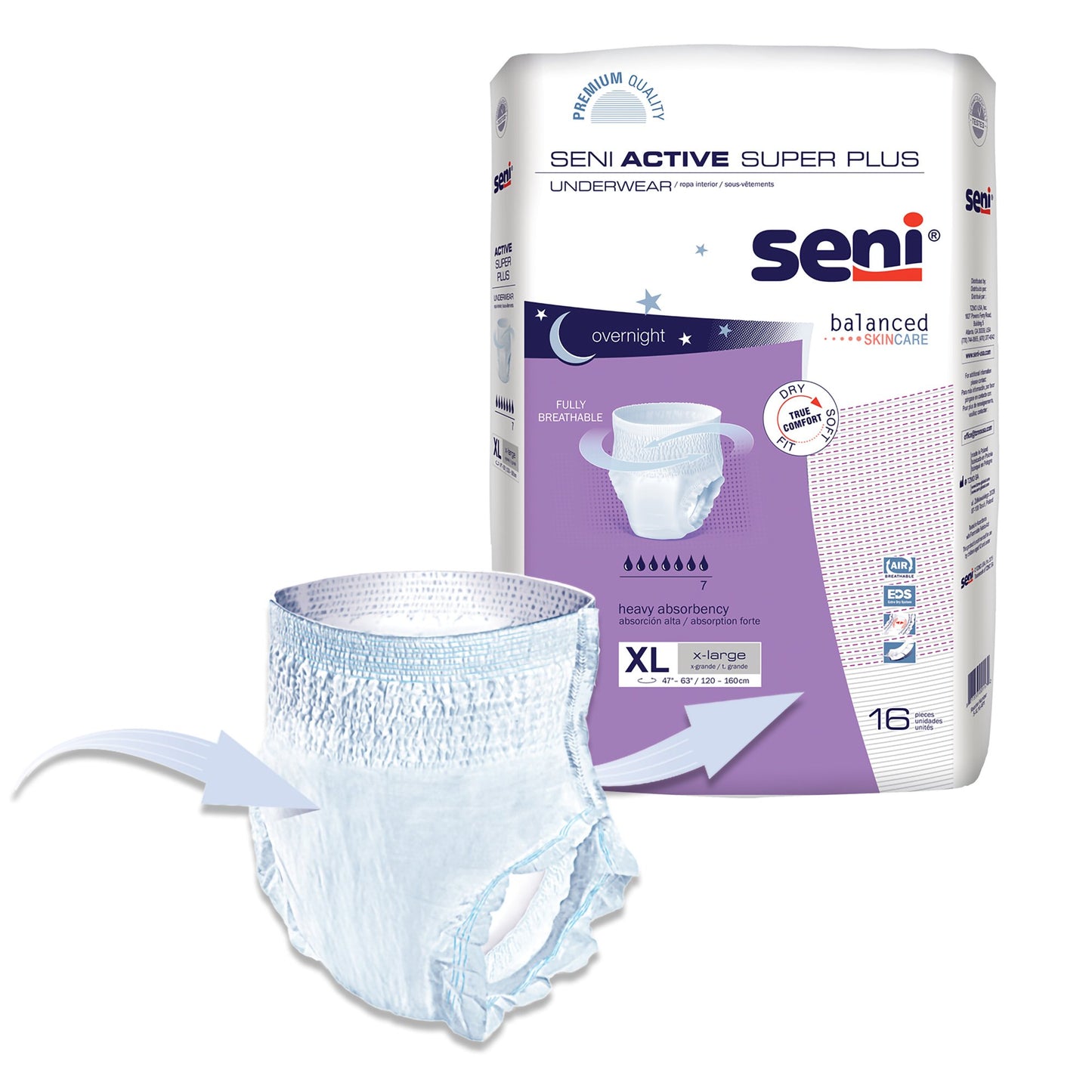 UNDERWEAR, SENI ACTIVE PLUS XLG