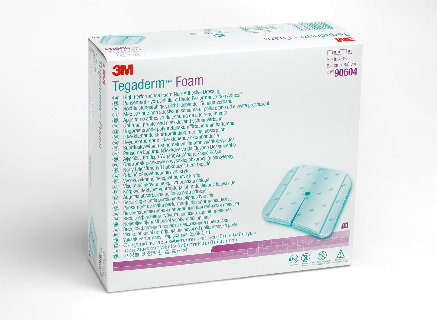 DRESSING, TEGADERM FOAM 3 1/2"X3 1/2"