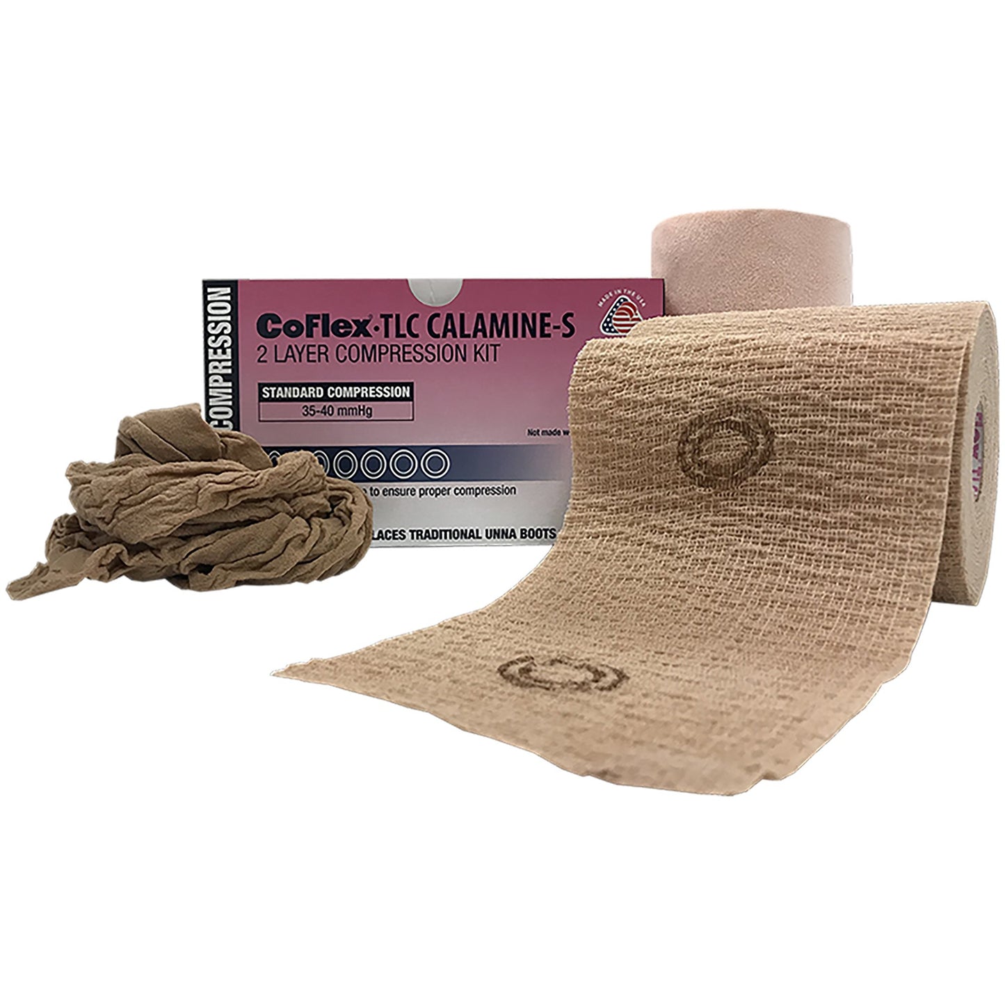 BANDAGE, COMPRSN COFLEX 2LAYERW/CALAMINE 4"X7"