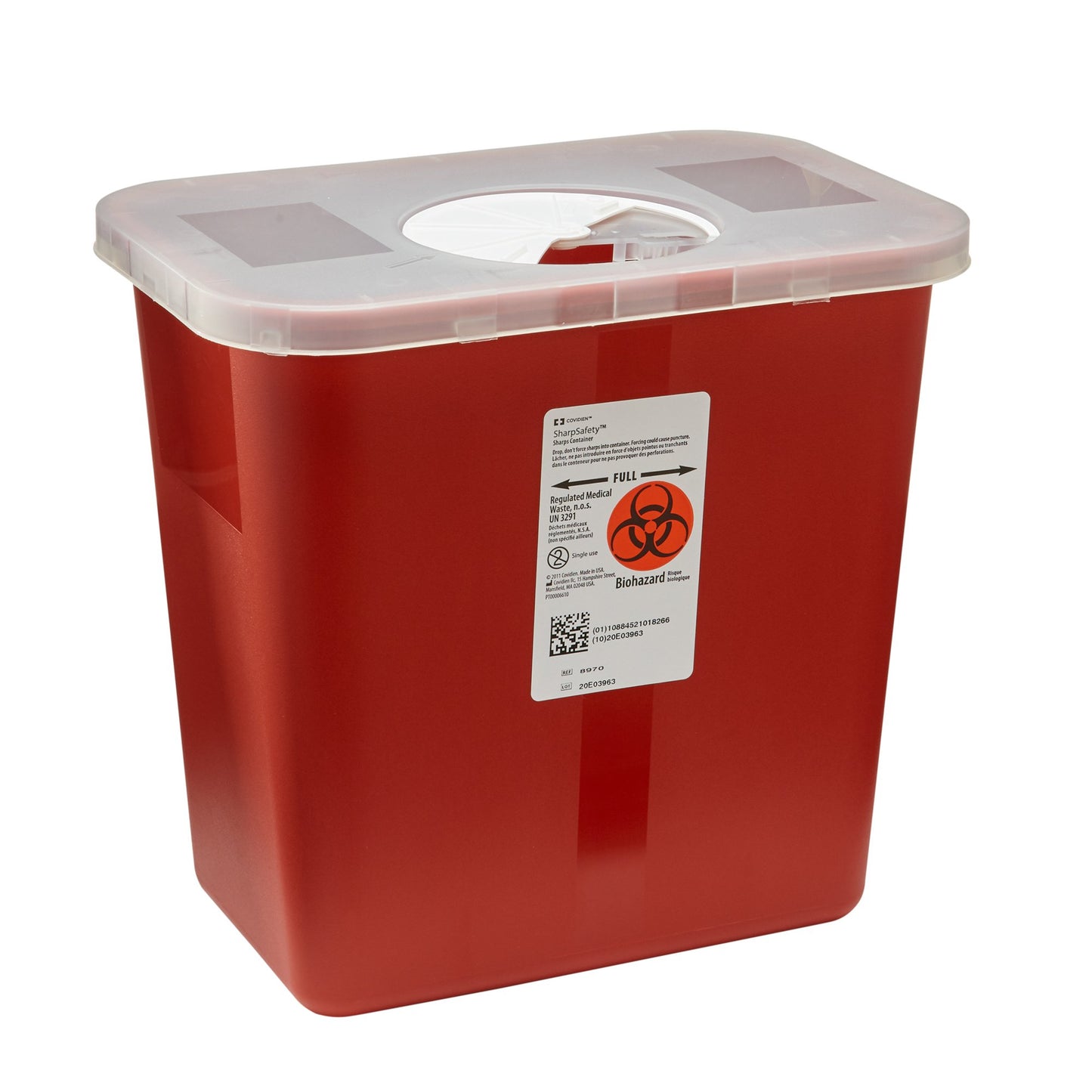 CONTAINER, SHARPS RED 2GL W/LID