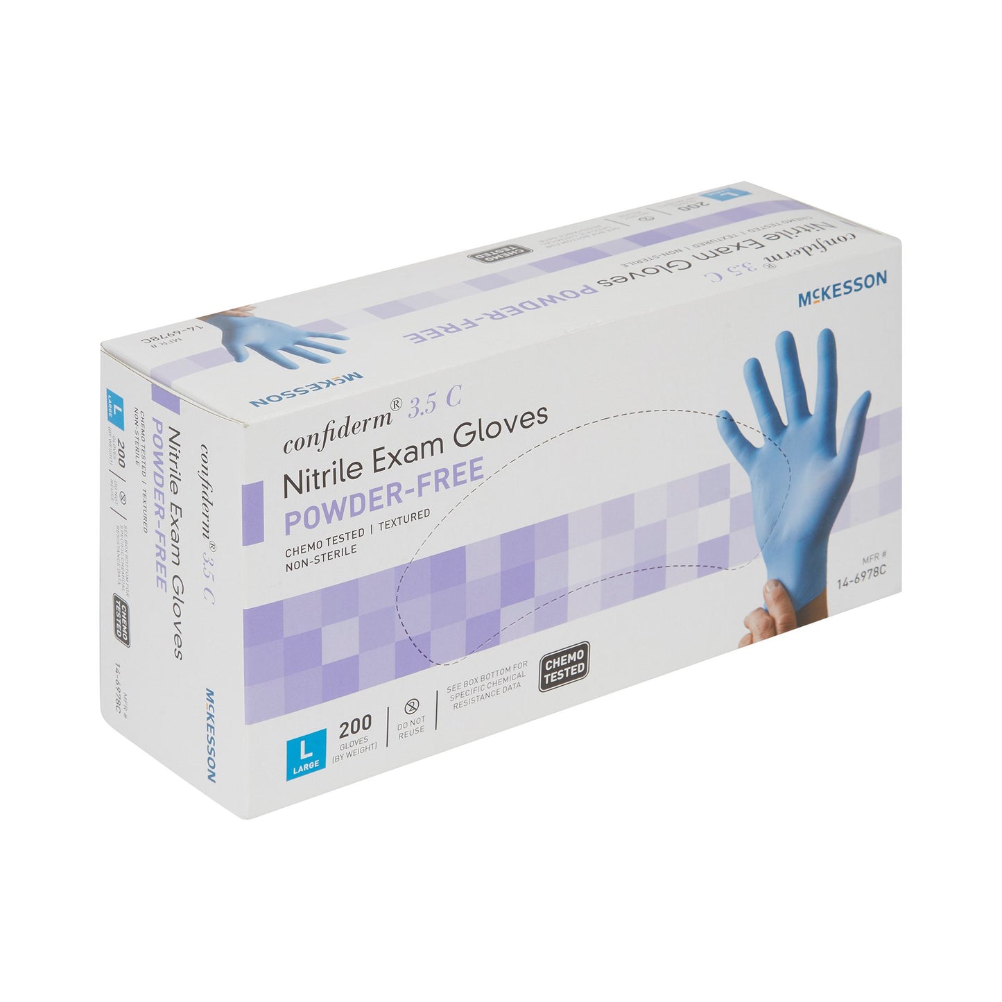 GLOVE, EXAM NTRL LG N/S CHEMO3.5C
