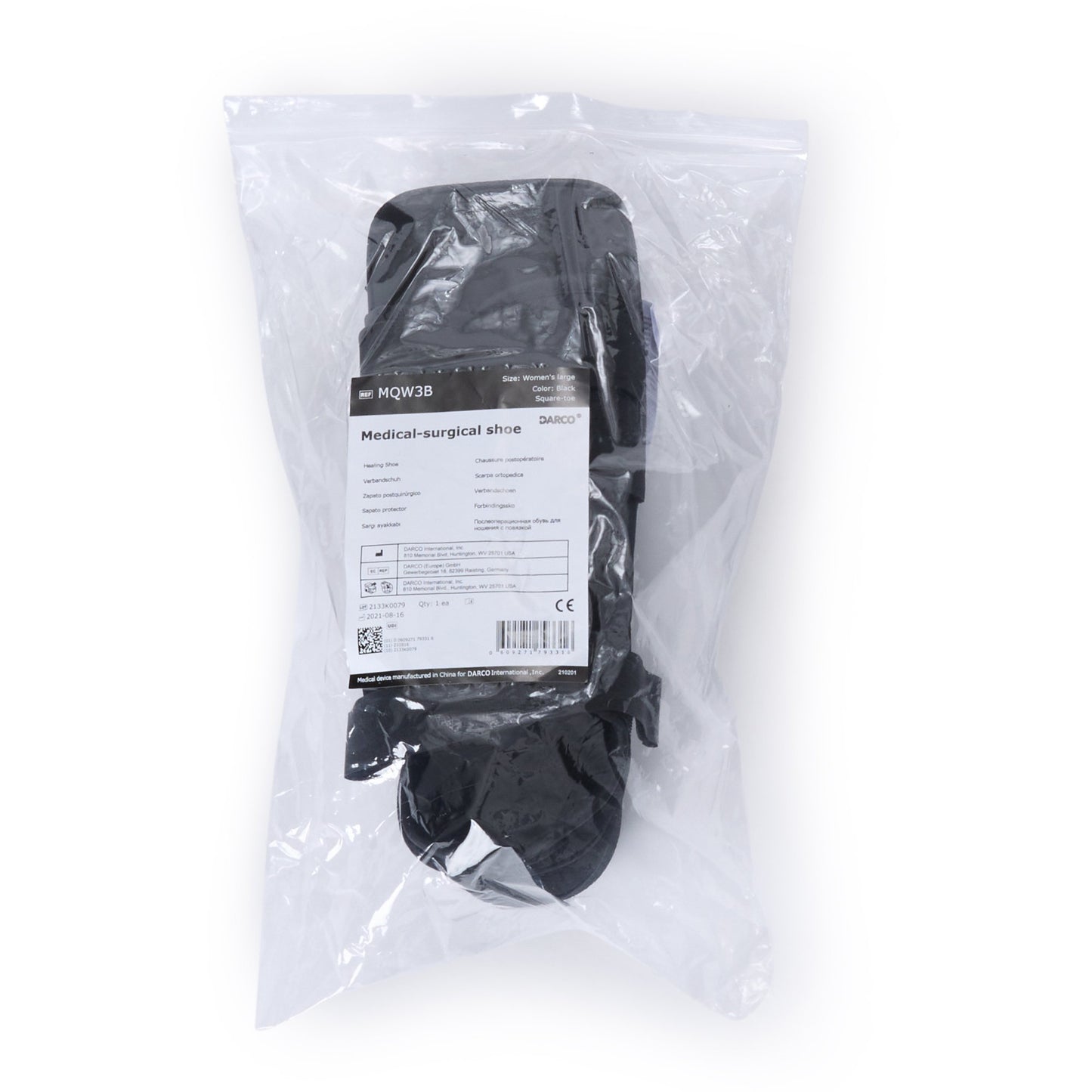 SHOE, MED-SURG SQ TOE BLK WOMENS LG DARCO