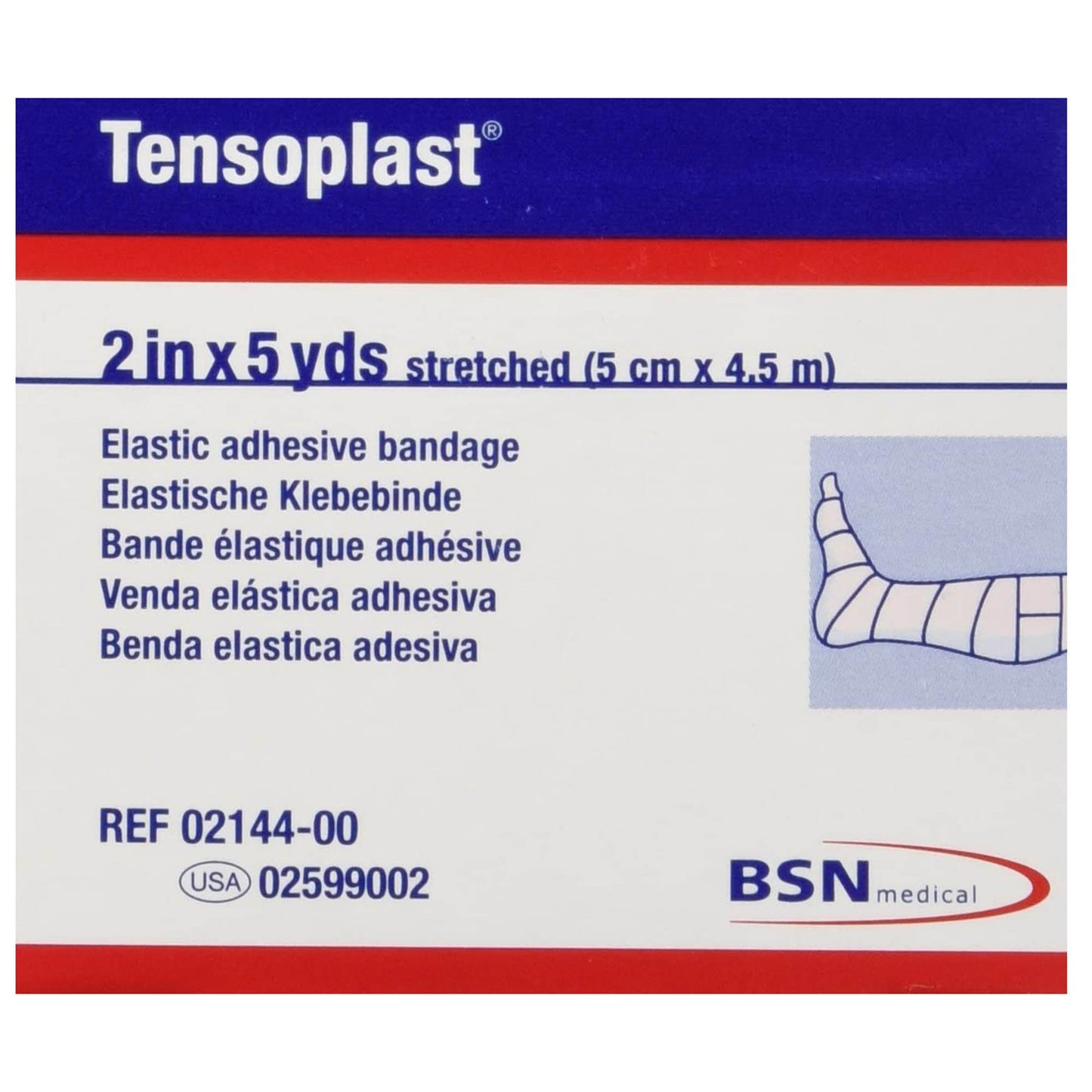 BANDAGE, ELAS ADHSV TENSOPLASTBGE 2"X5YDS