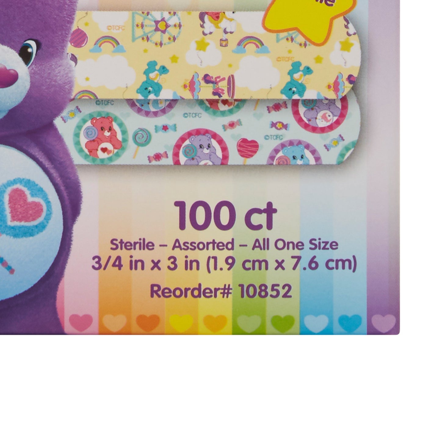 BANDAGE, ADHSV STAT STRIP CAREBEARS 3/4X3"
