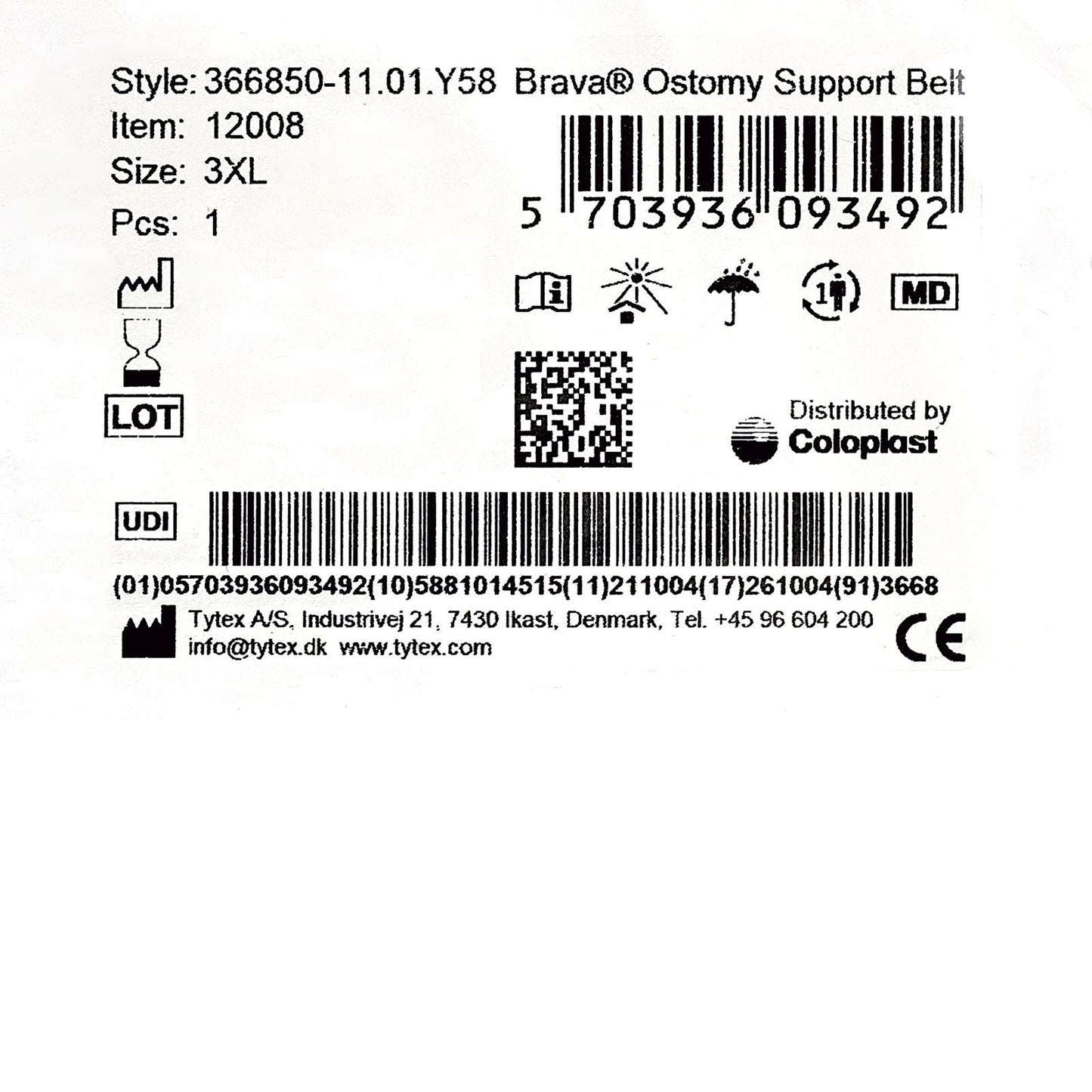 BELT, OSTOMY BRAVA SUPPORT 3XLG