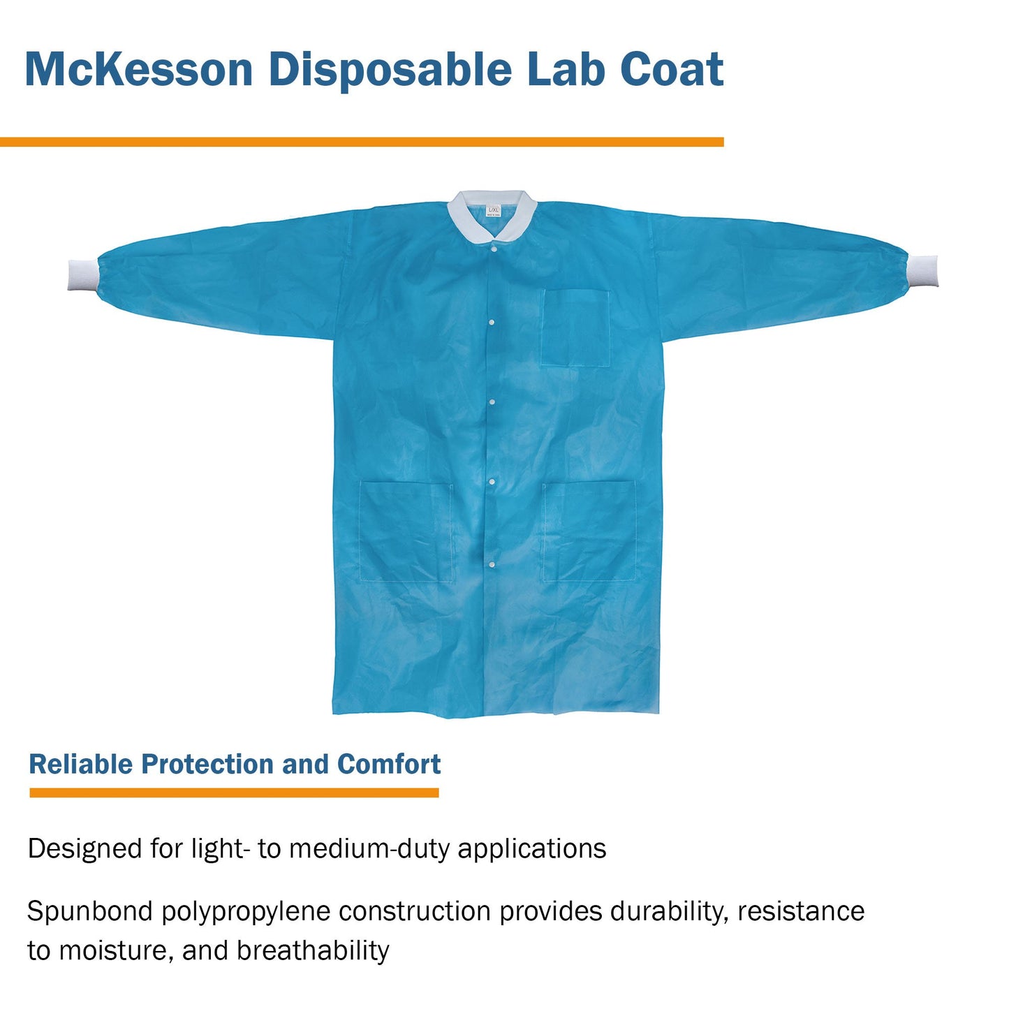 COAT, LAB KNITCUFF LF BLU LG/XLG