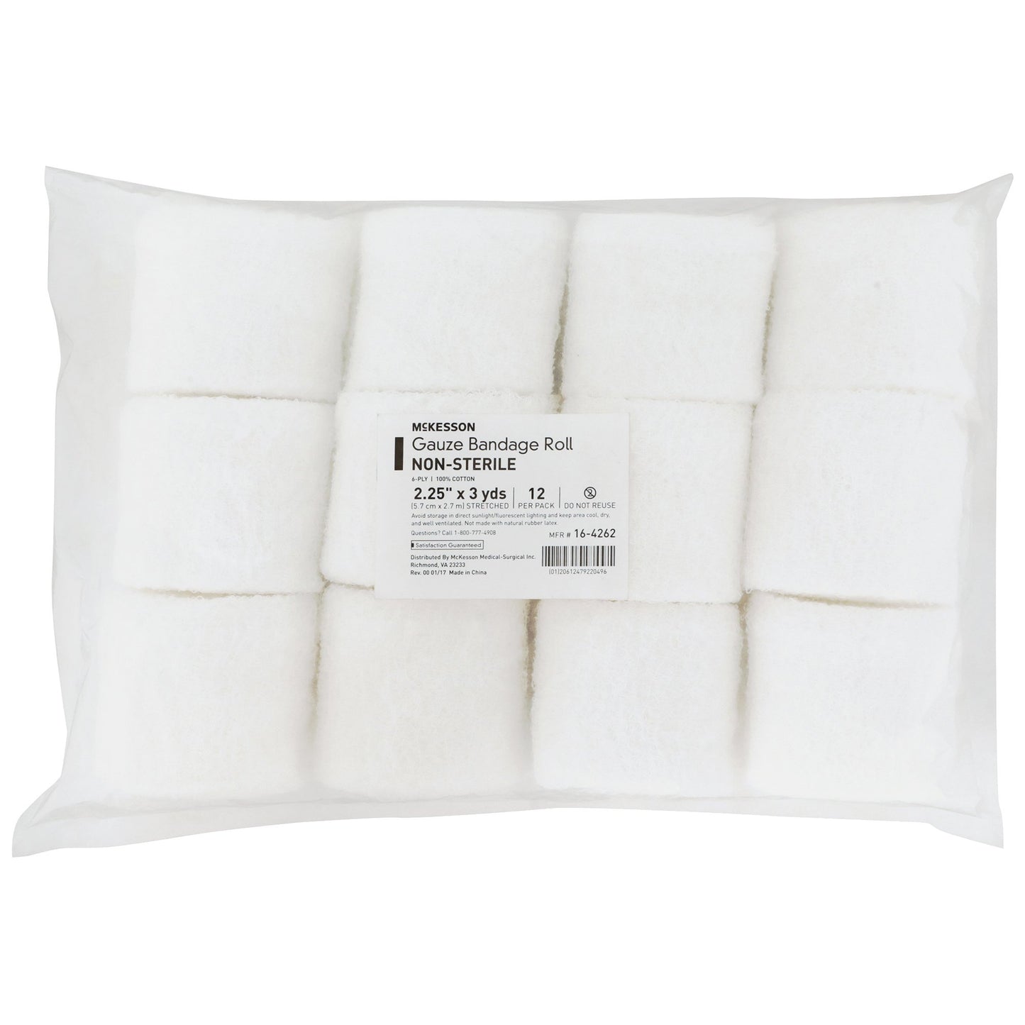 BANDAGE ROLL, GAUZE FLUFF N/S2.25"X3YDS