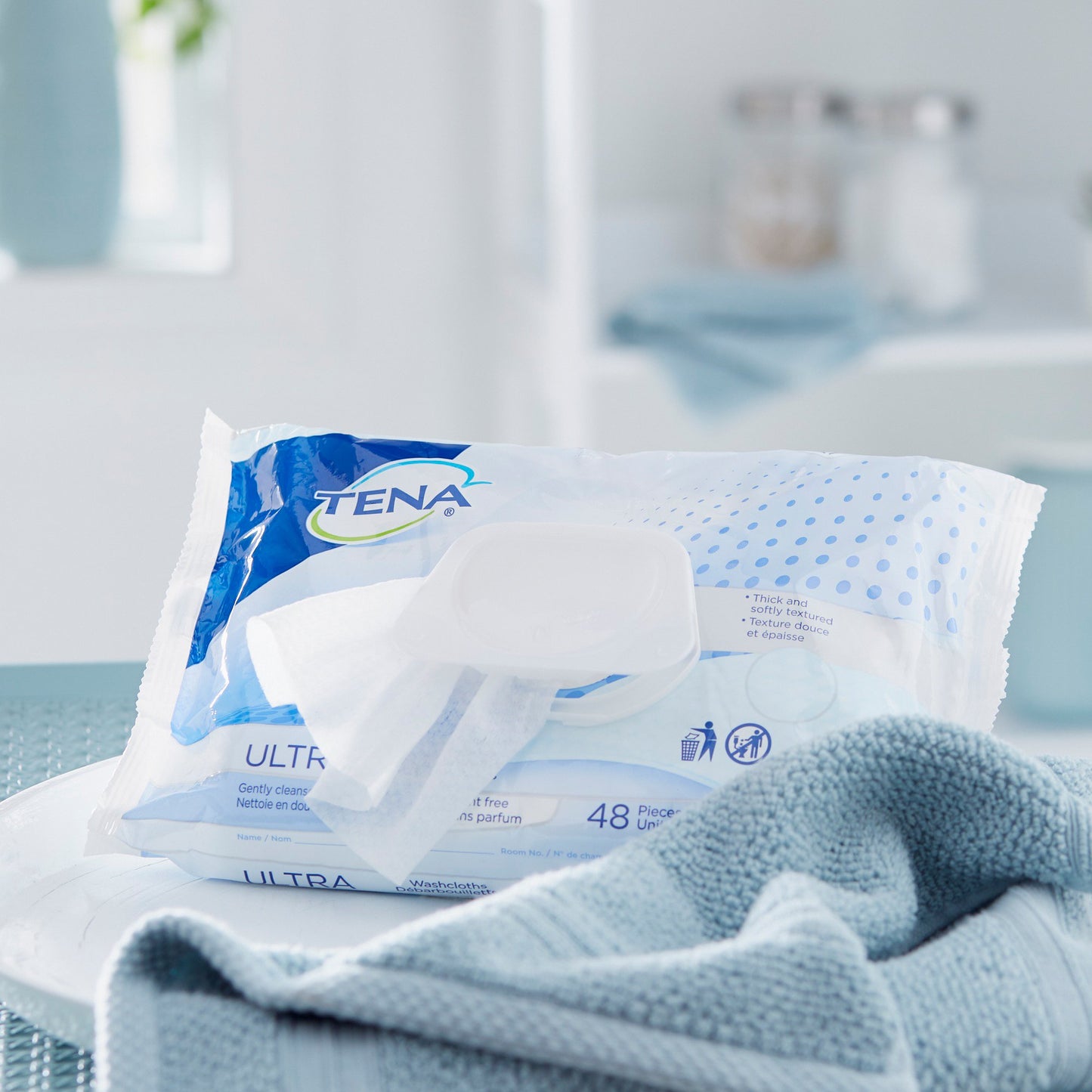 WASHCLOTH, WET ULTRA TENA UNSCNTD DISP