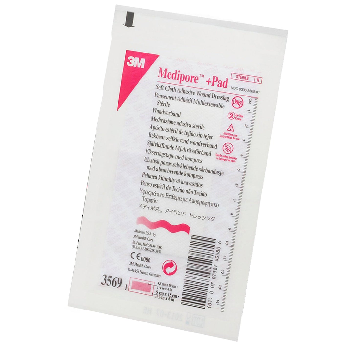 DRESSING, SOFT CLOTH MEDIPORE+PAD 3X1/2X6"