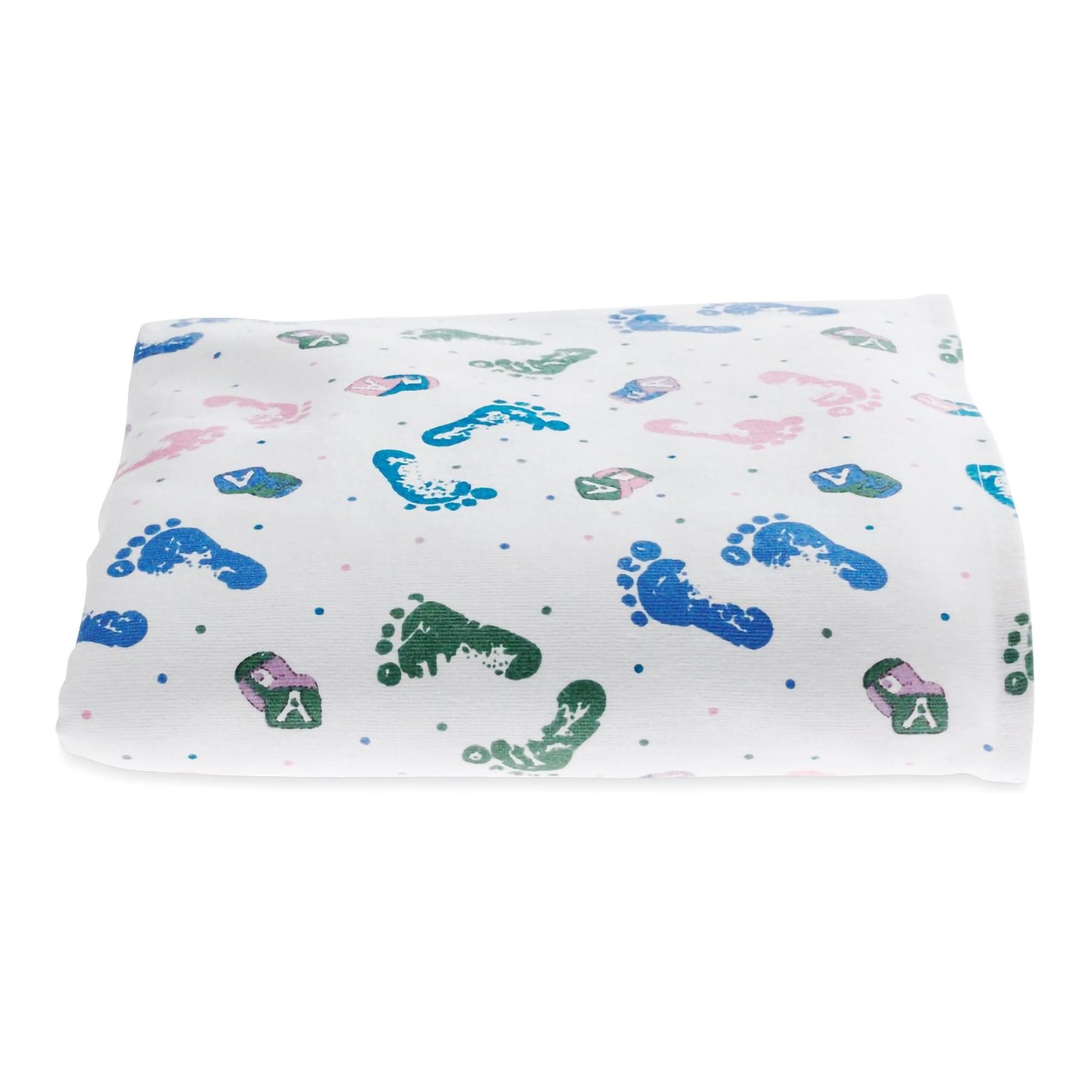 BLANKET, BABY FOOTPRINT 100% COTTON