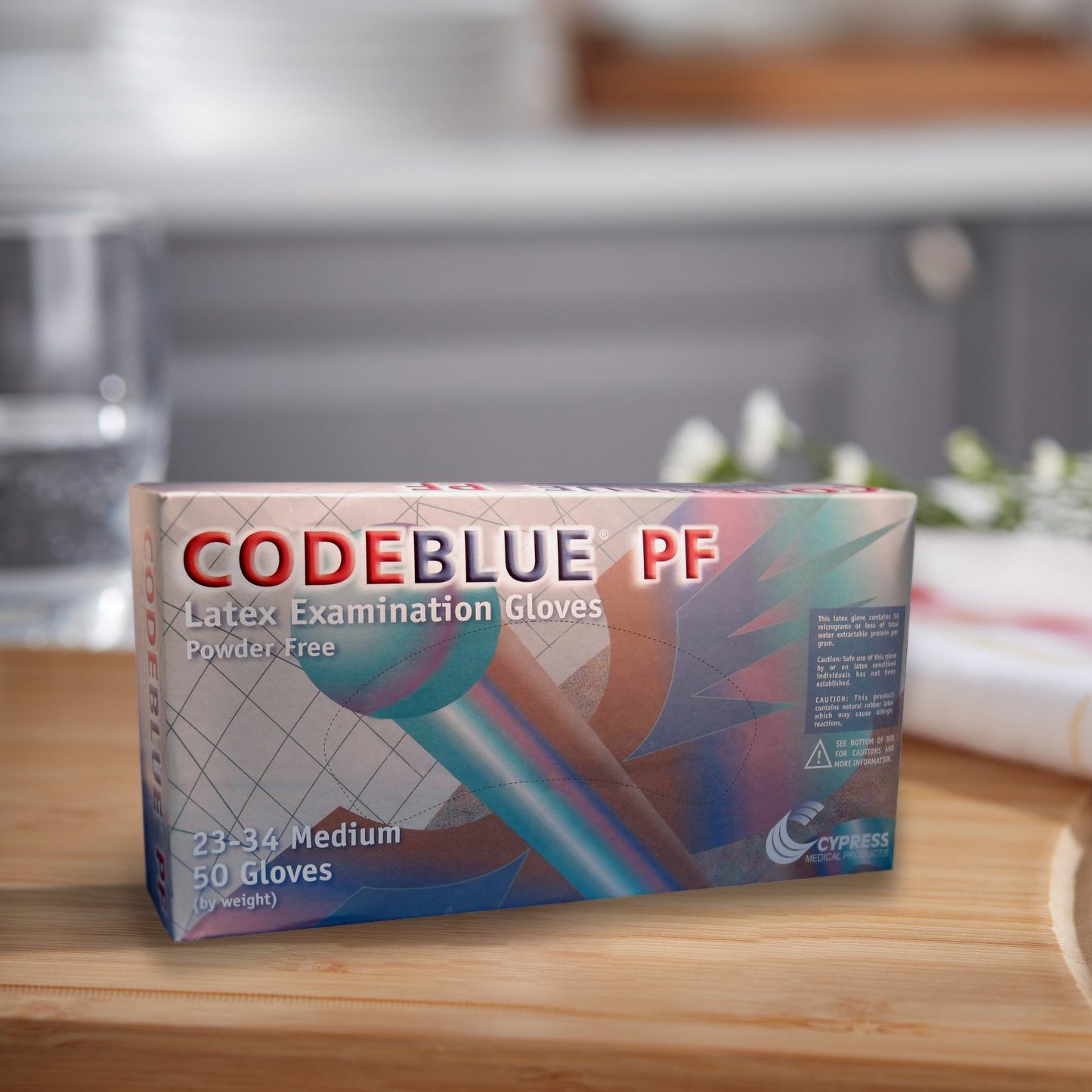 GLOVE, EXAM LTX MED N/S EXTCFCODEBLUE