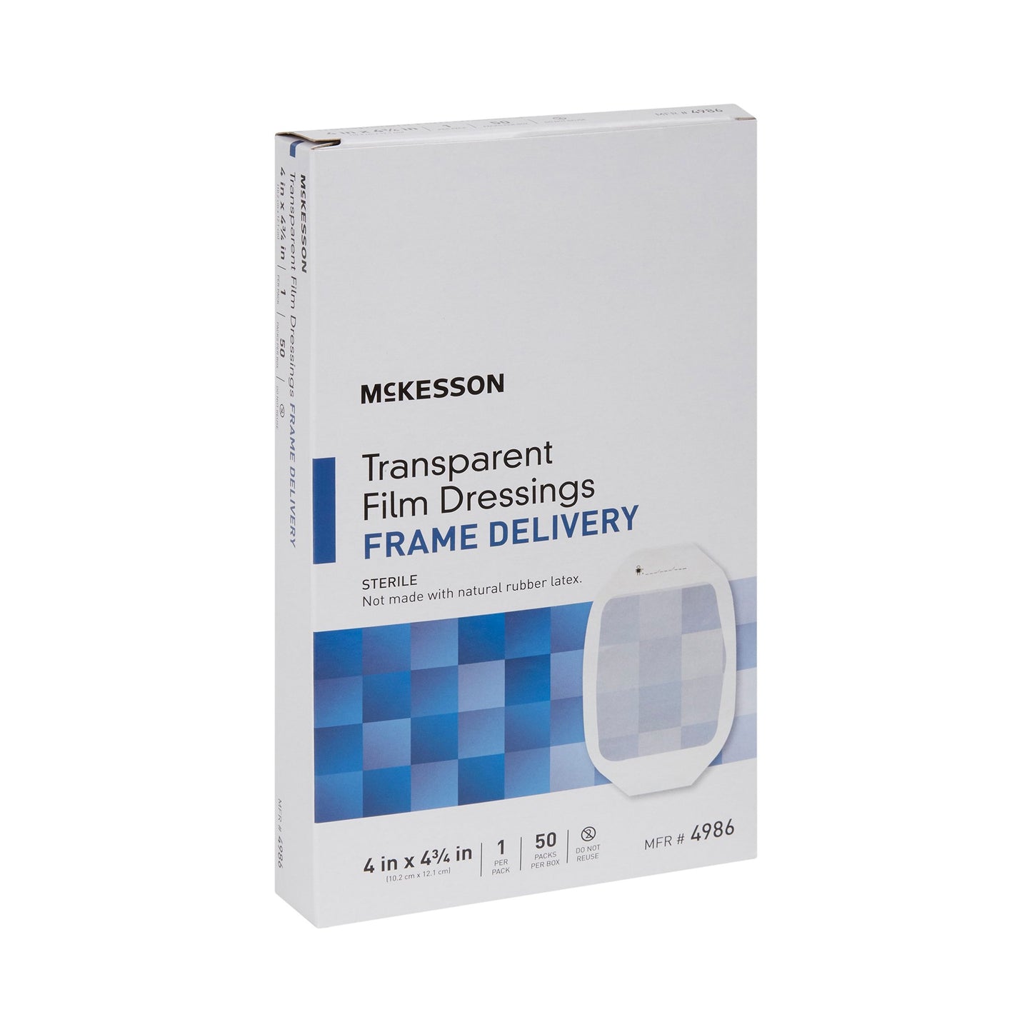 DRESSING, FILM TRANS W/FRM DELSTR 4"X4 3/4"
