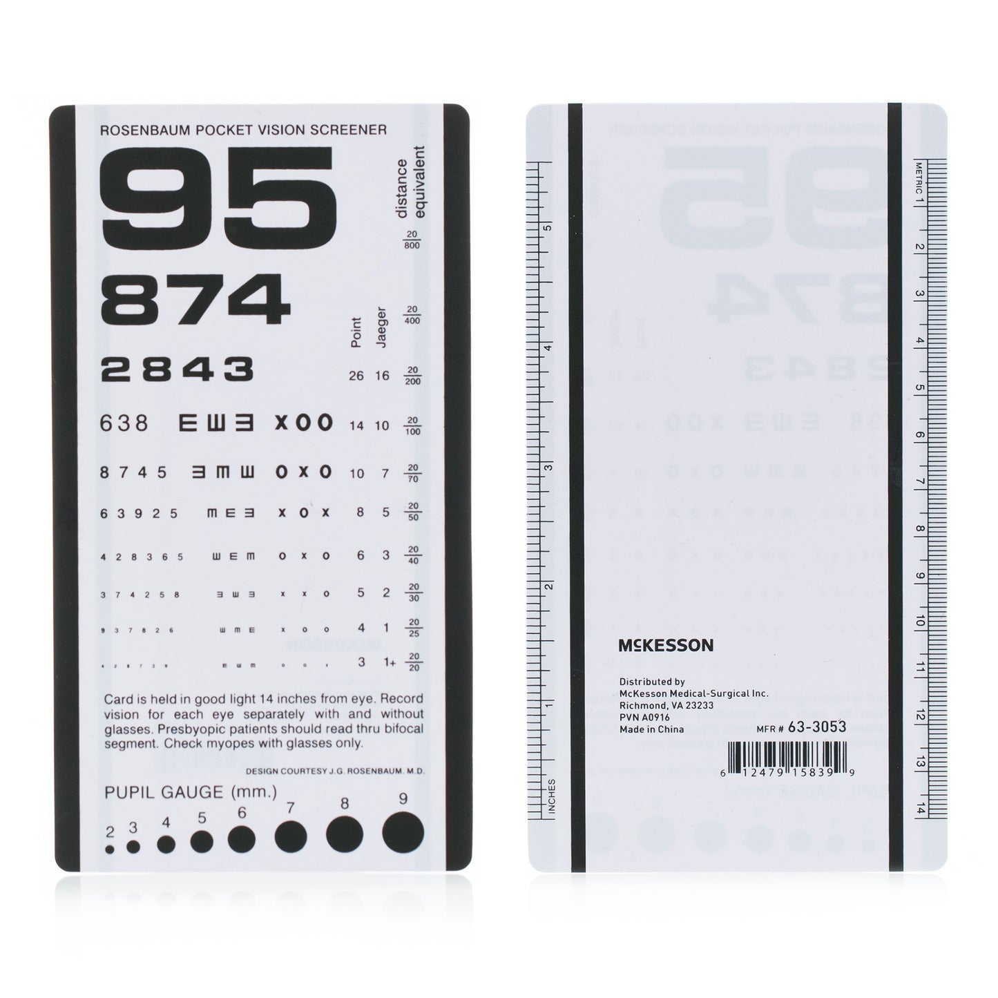 CHART, EYE TEST PCKT LF 6 1/2"X3 1/2"
