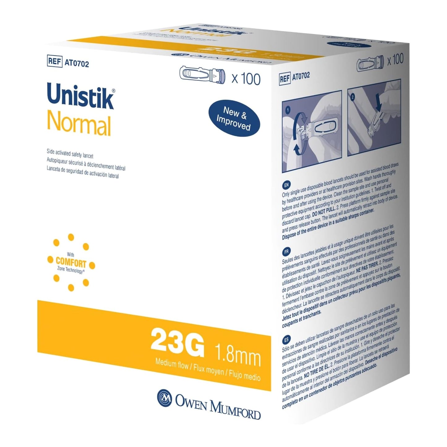 LANCET, DEVICE UNISTIK NORMAL23GX1.8MM