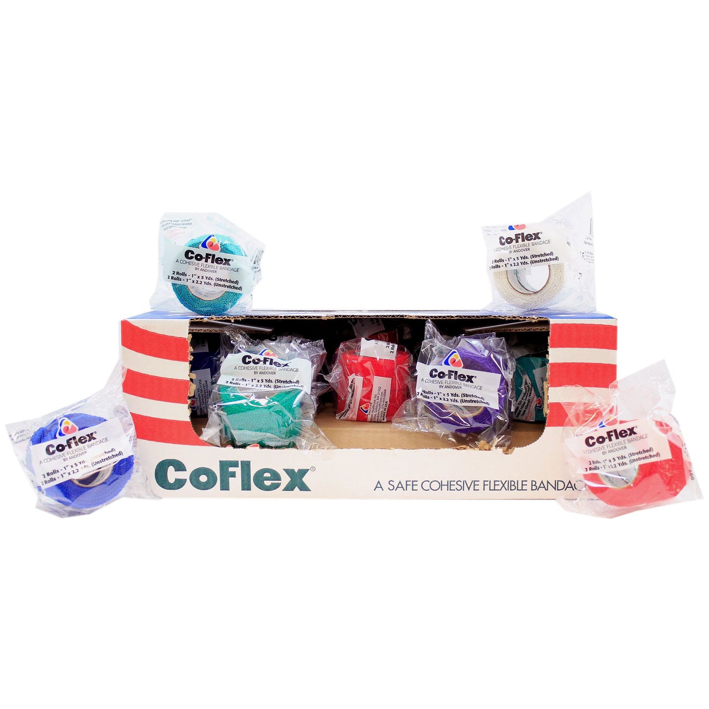 BANDAGE CO-FLEX 1" RNBW 2/BX2/PK=BX 15BX/CS