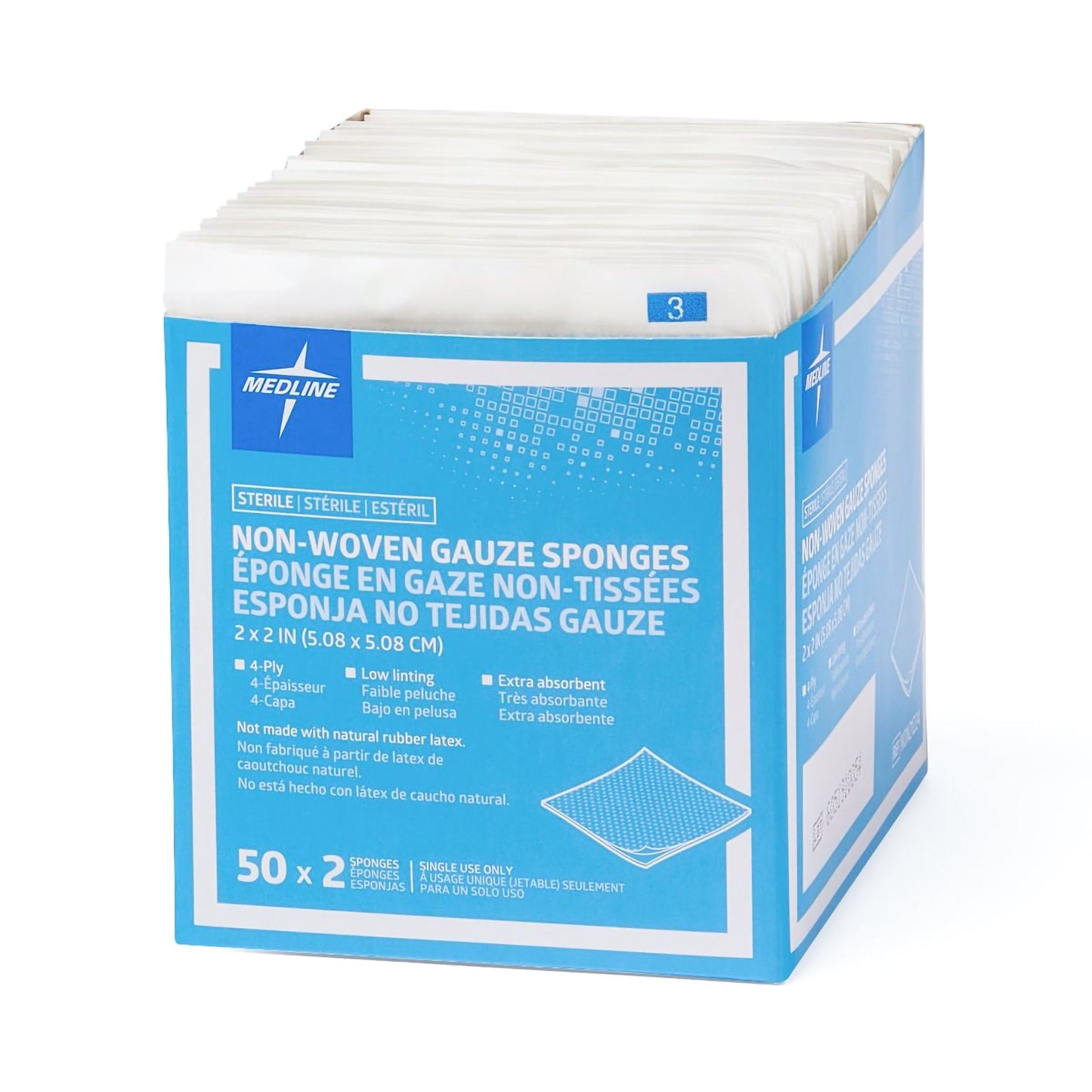 SPONGE, GAUZE 4PLY 2"X2"