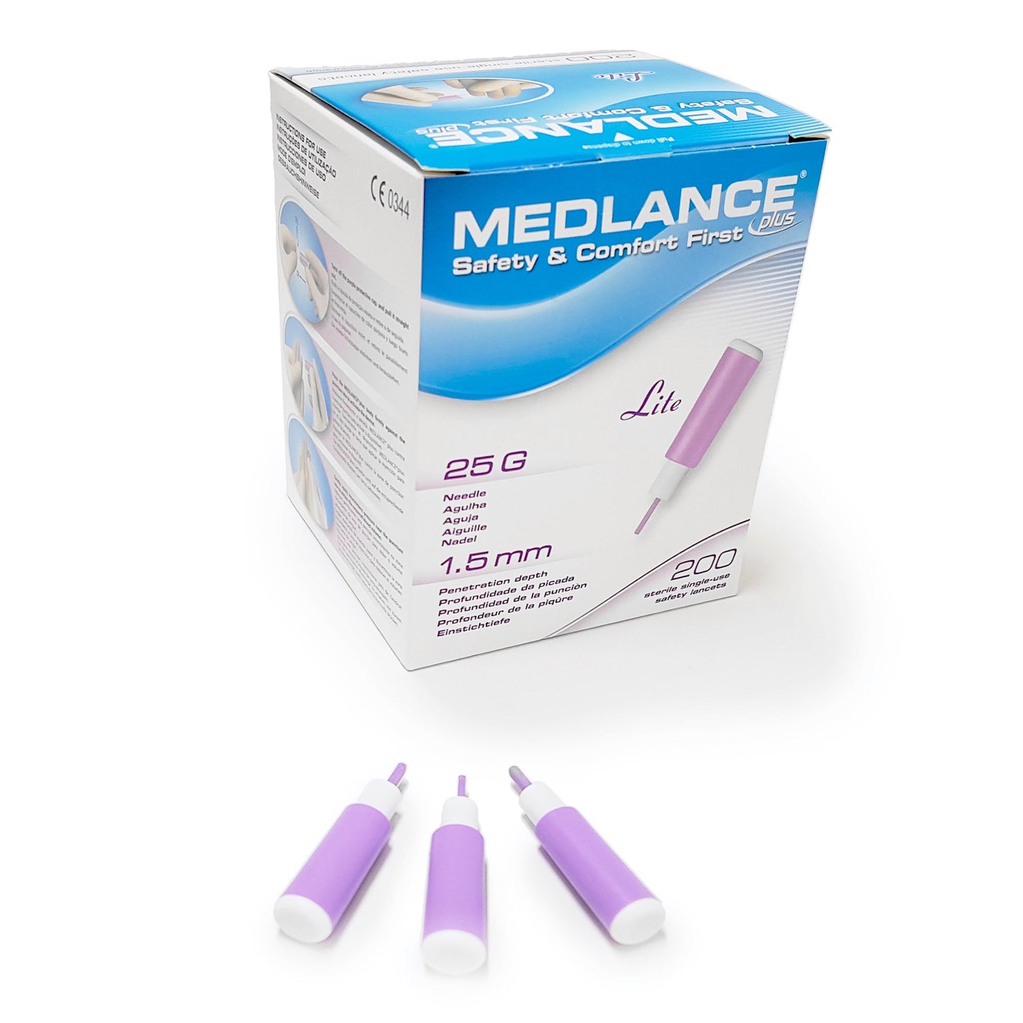 LANCET, MEDLANCE SAF PURP 25G
