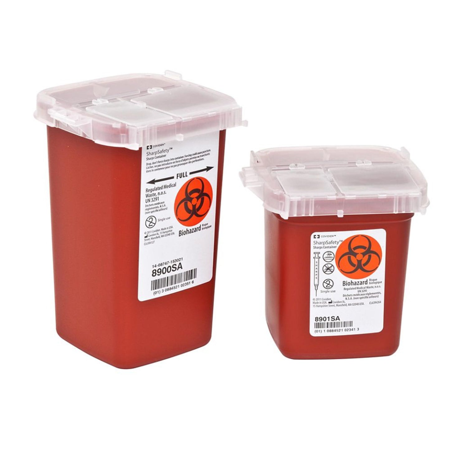 CONTAINER, SHARPS RED 1QT W/LID
