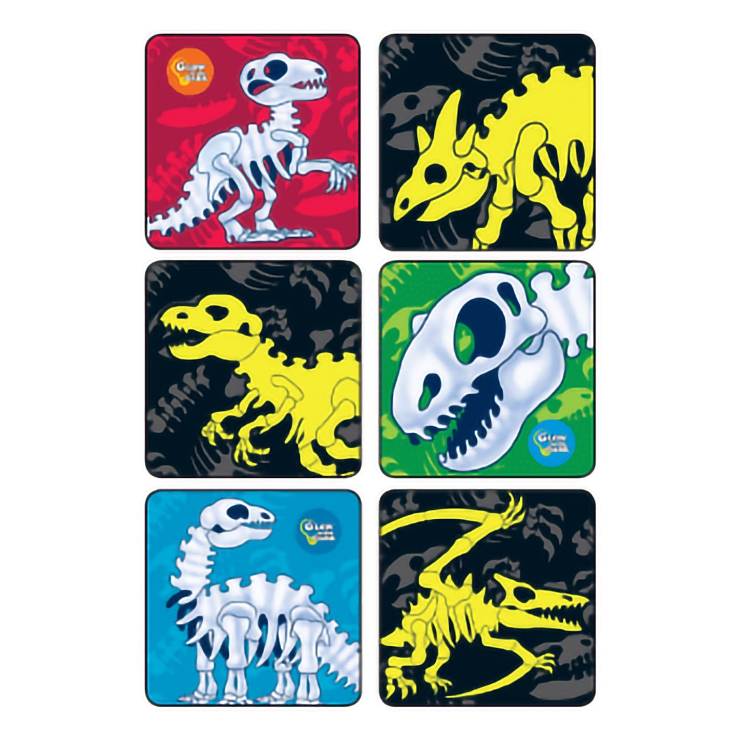 STICKER, GLOW-IN-THE-DARK DINOSAUR BONES ASST