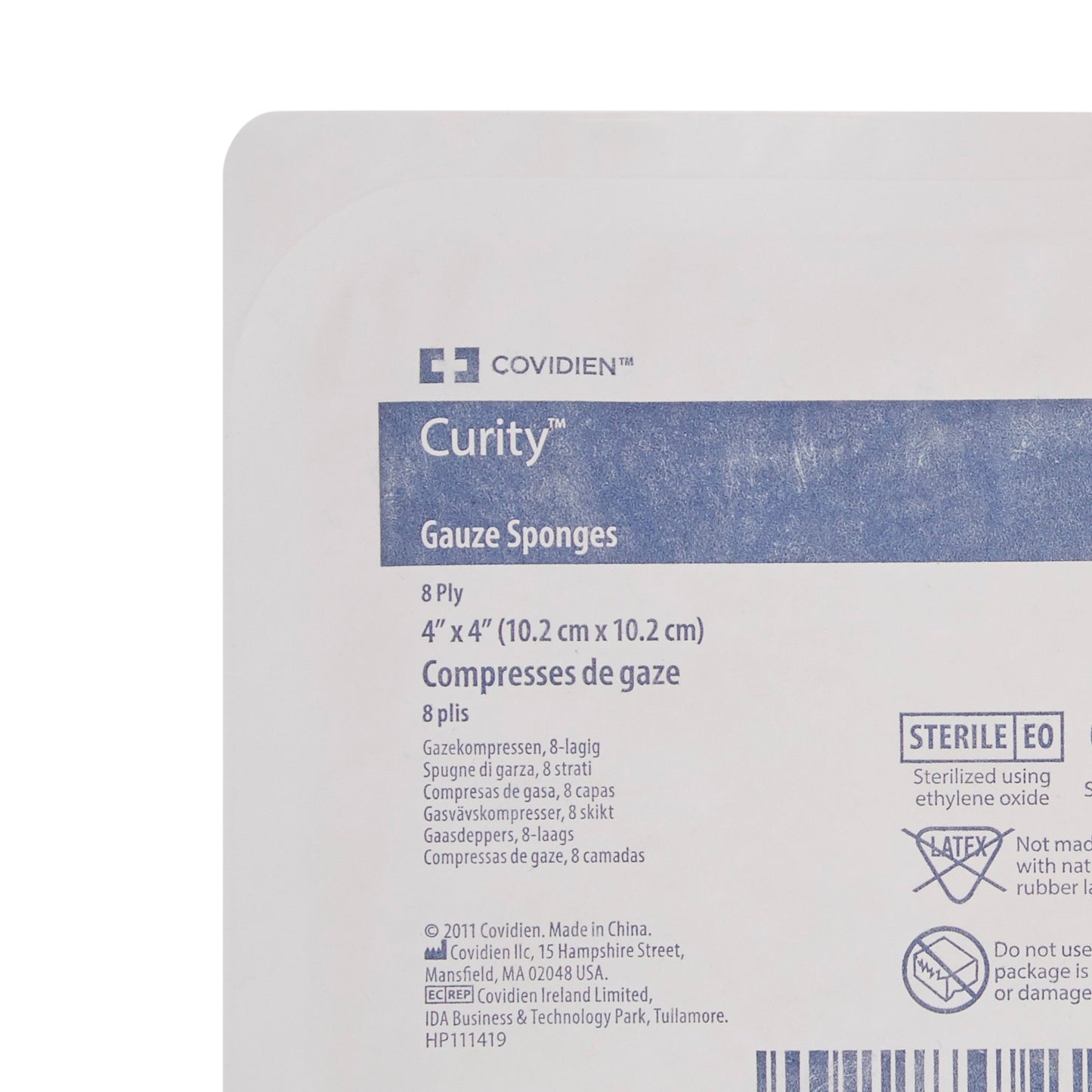 SPONGE, GAUZE 8PLY STR 4"X4"