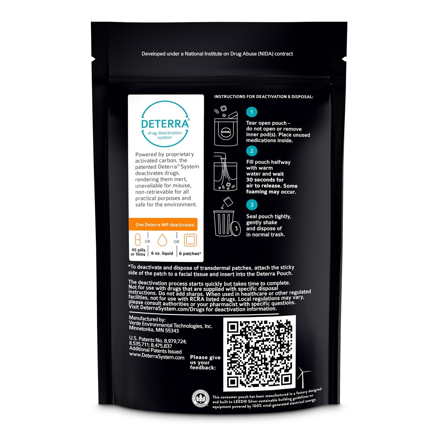 POUCH, DRUG DISPOSAL DETERRA MED 45PILL/POUCH
