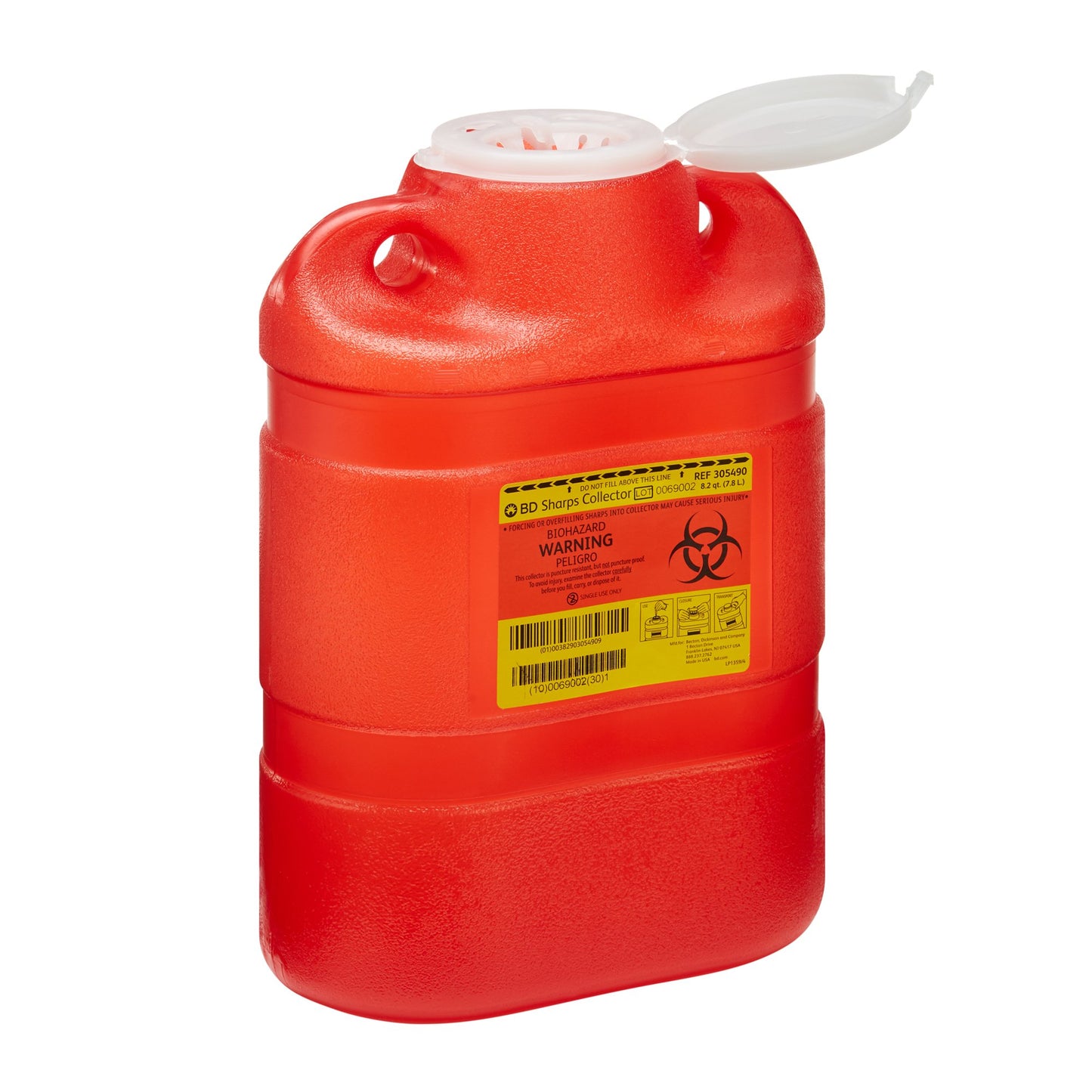 CONTAINER, SHARPS RED 8.2QT