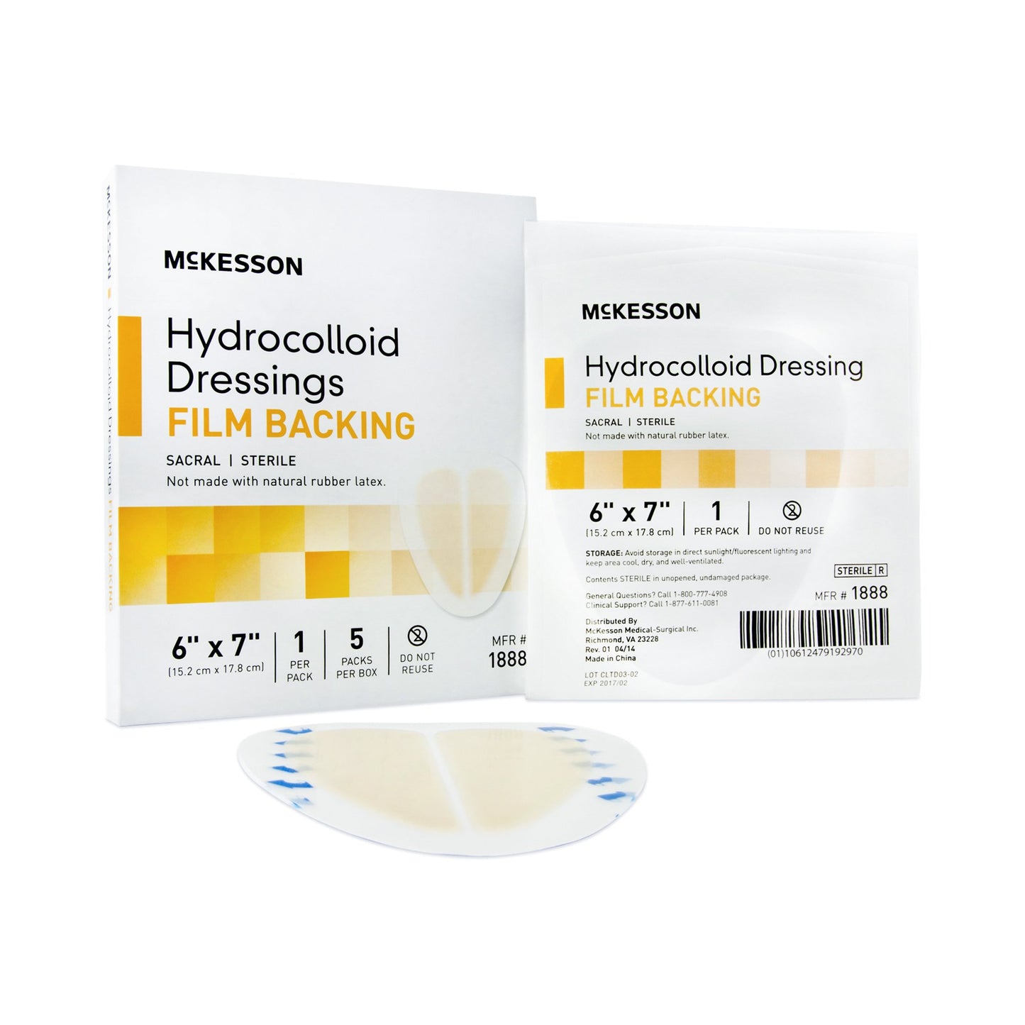 DRESSING, HYDROCOLLOID FILM-BCK STR SACRAL 6X7