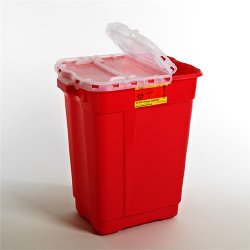 CONTAINER, SHARPS RED 17GL W/HINGED TOP RECYKLEEN