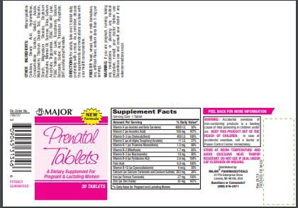 PRENATAL VITAMIN, TAB 27MG/0.8MG