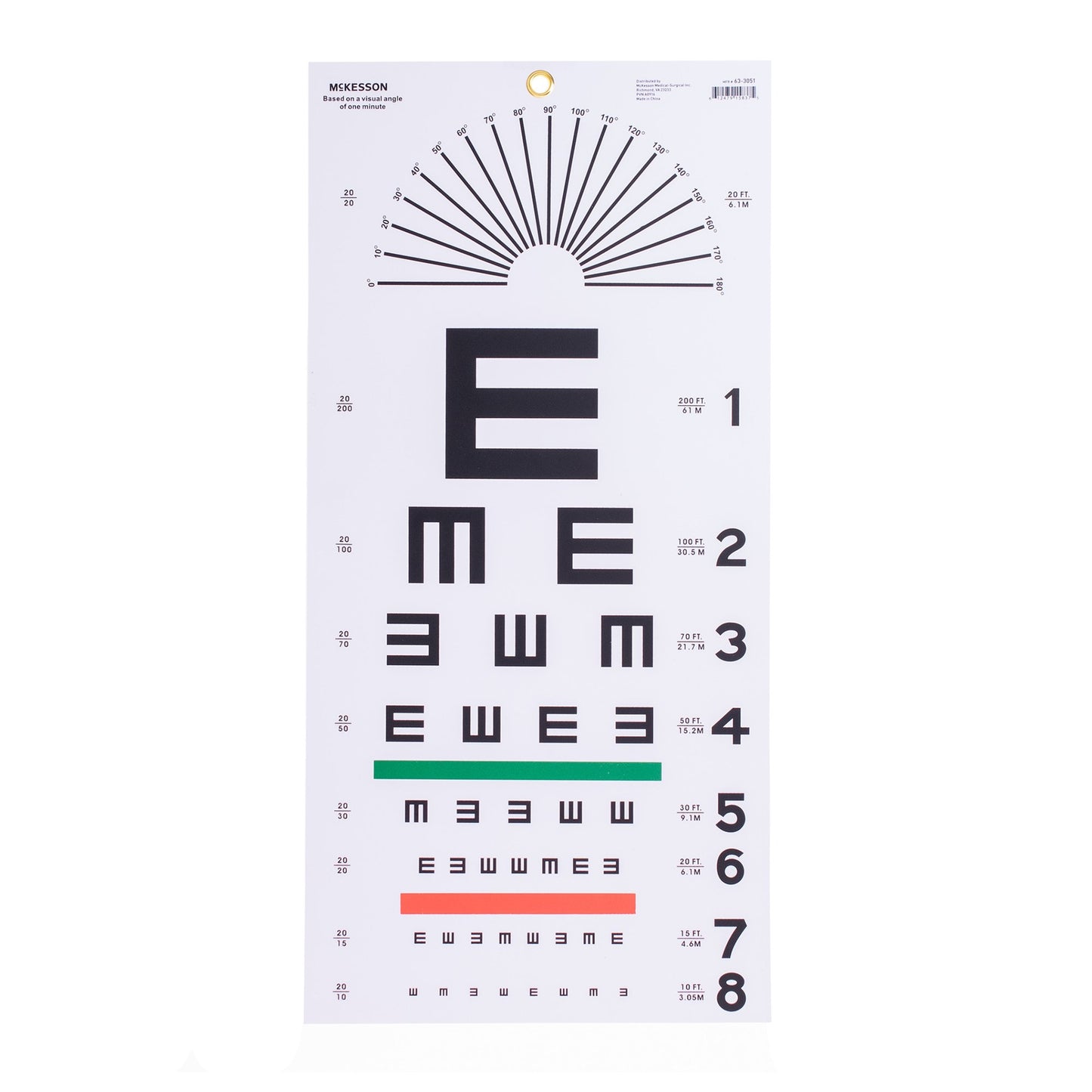 CHART, EYE TEST FALLING-E LF 20' 22"X11"