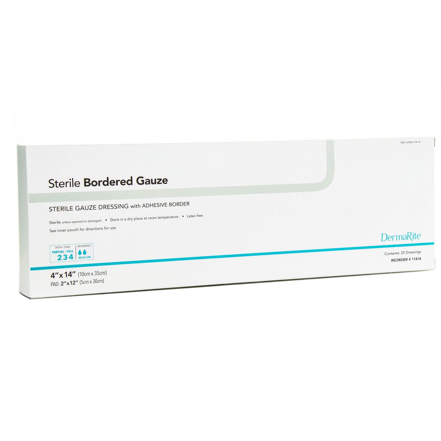 GAUZE, BORDERED STERILE ISLAND4"X14"