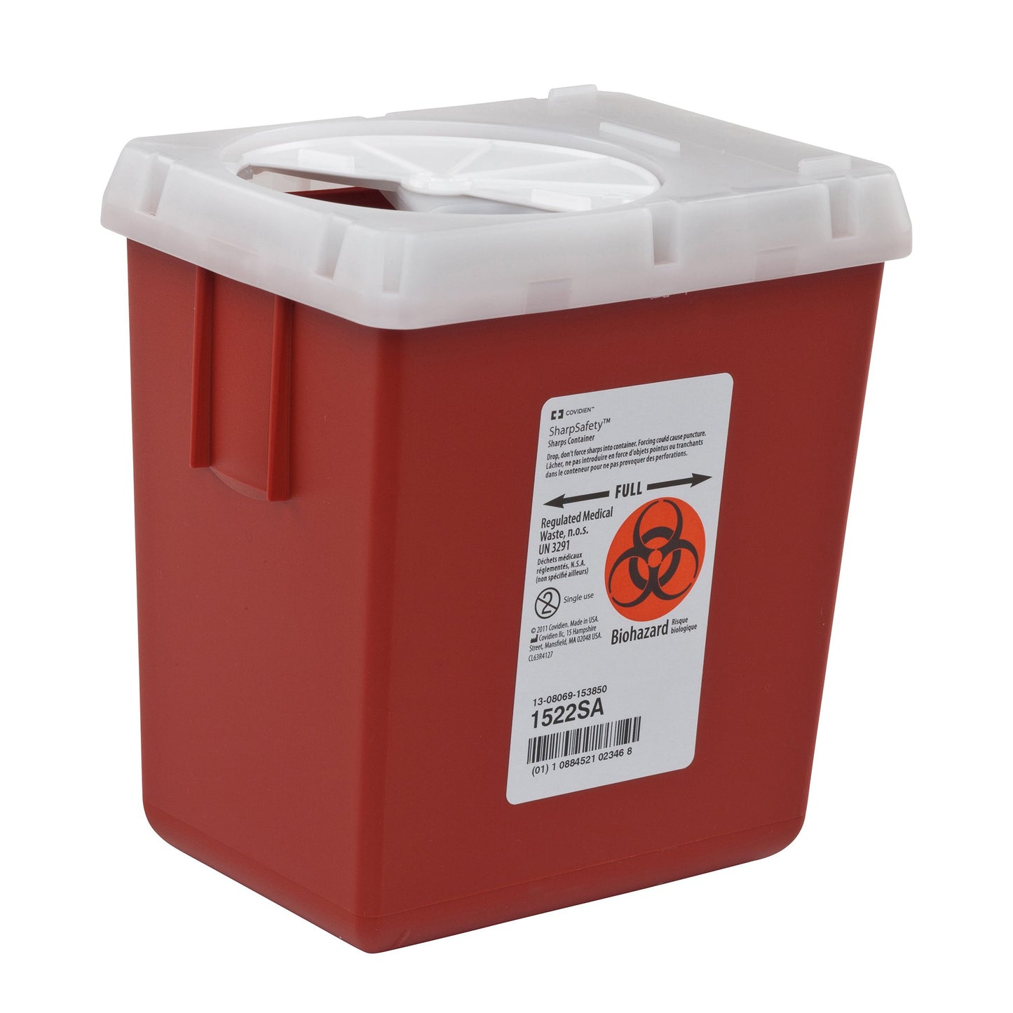 CONTAINER, SHARPS RED 2.2QT