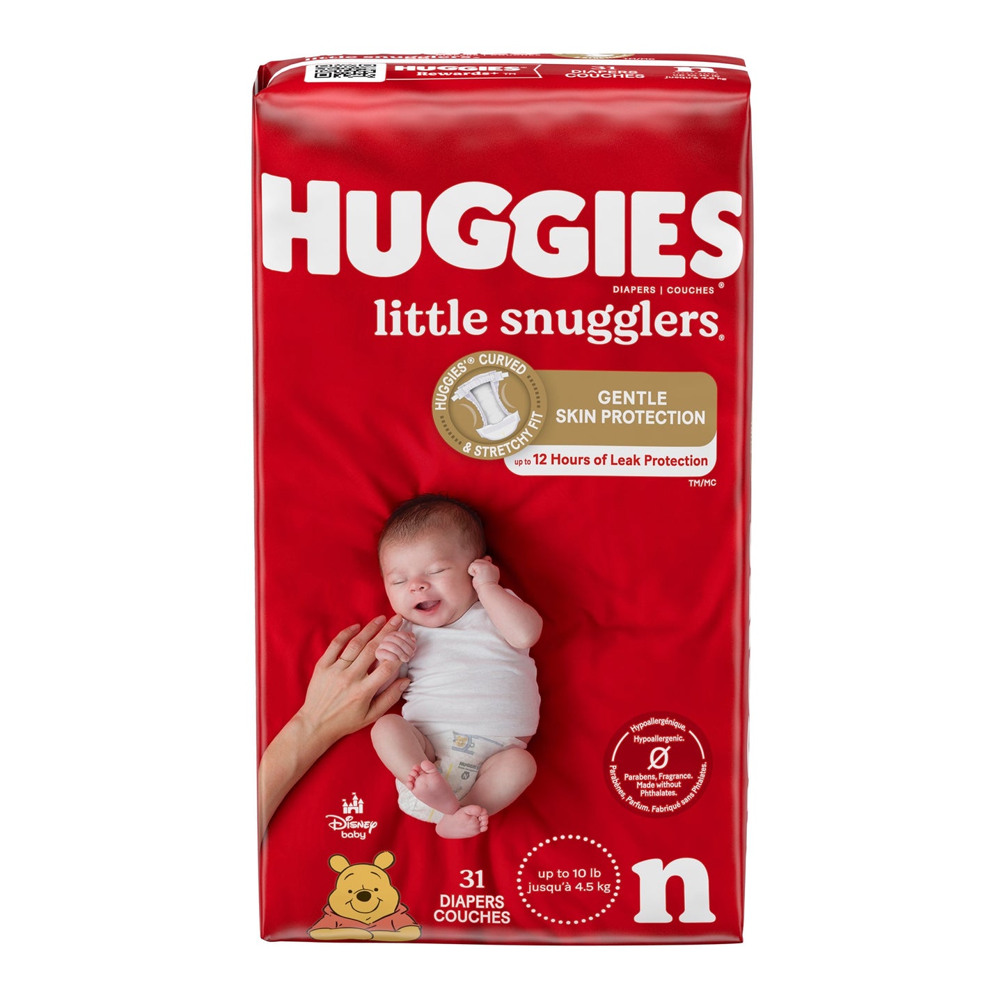 DIAPER, HUGGIES LITTLE SNUGGLERS JUMBO NEWBORN