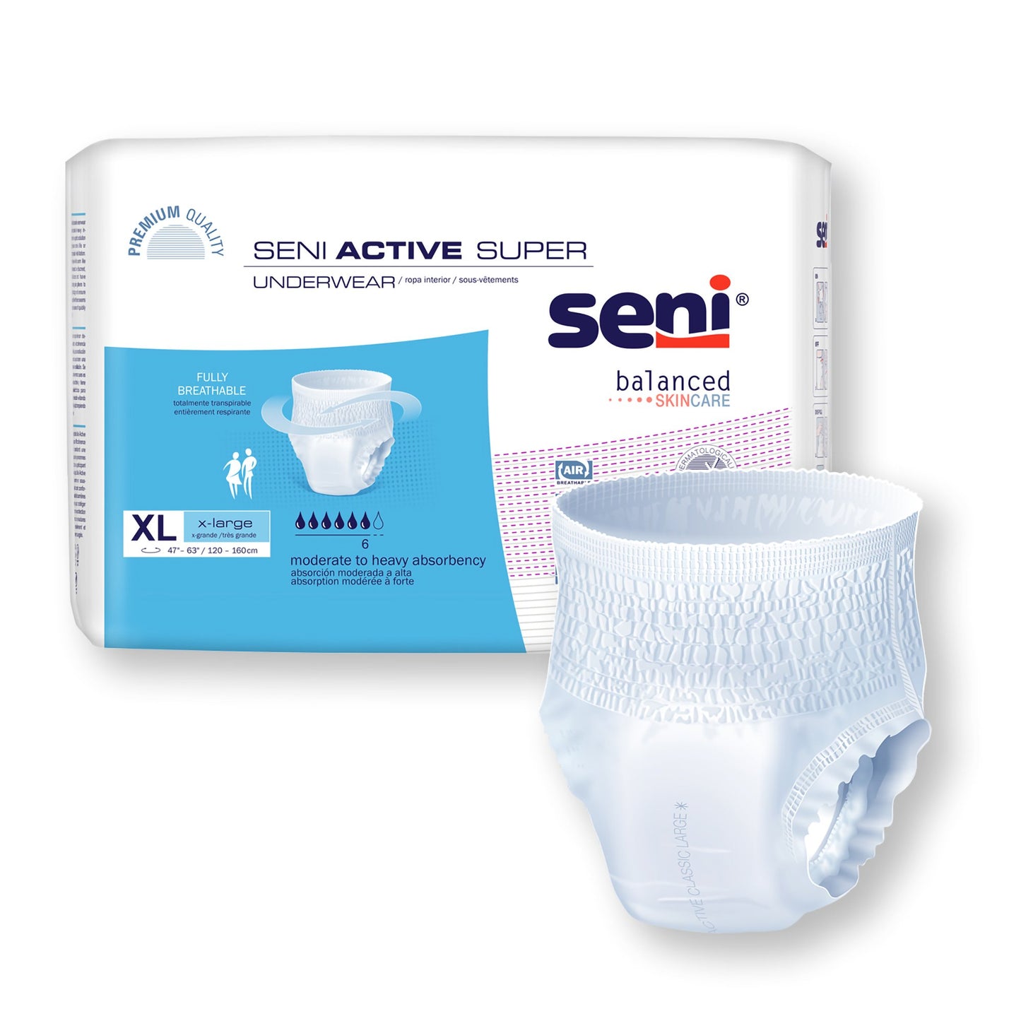 UNDERWEAR, INCONT ACTIVE SUPERXLG 47"-63"