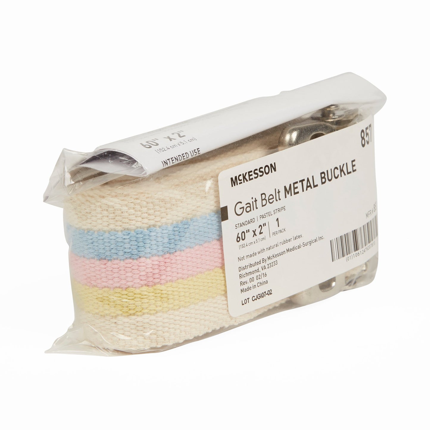 BELT, GAIT STRIP W/METAL BUCKLE PASTEL 60"