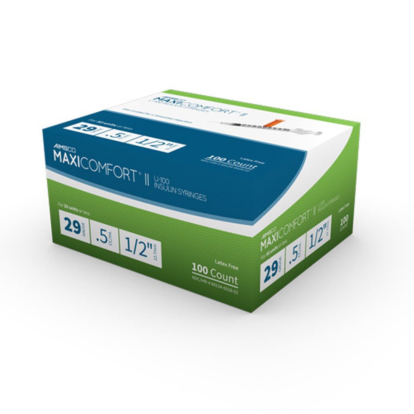 SYRINGE, INSULIN 0.5CC 29G X 1/2"