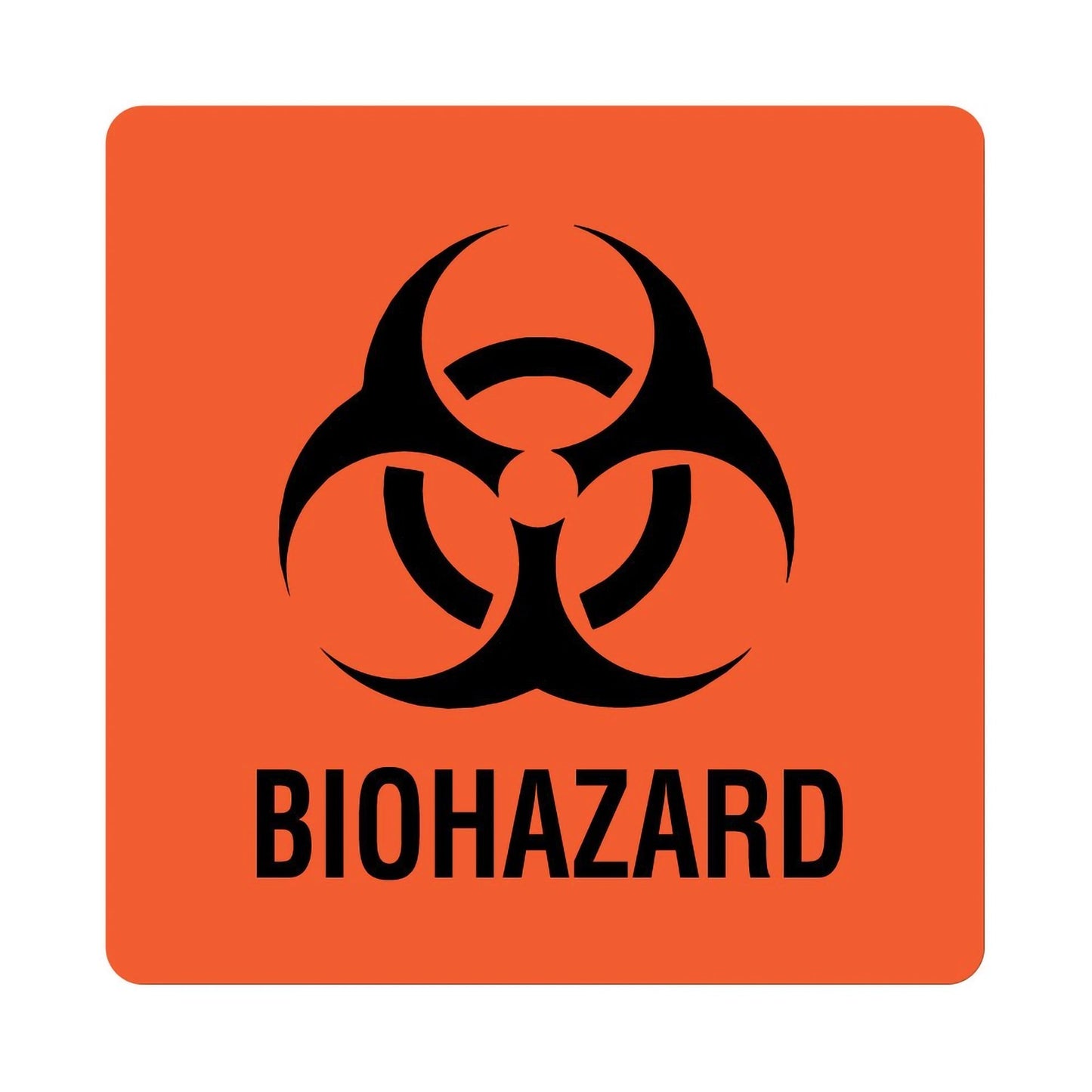 LABEL, BIOHAZARD FLURSNT RED 6" X6"