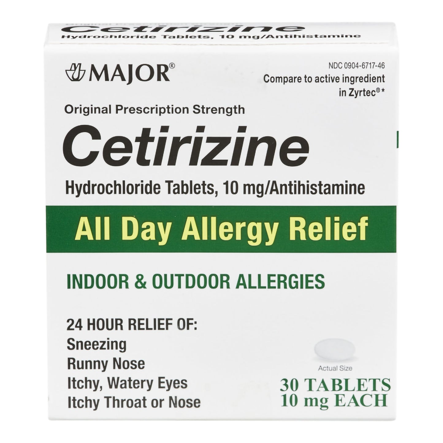 CETIRIZINE HCL, TAB 10MG