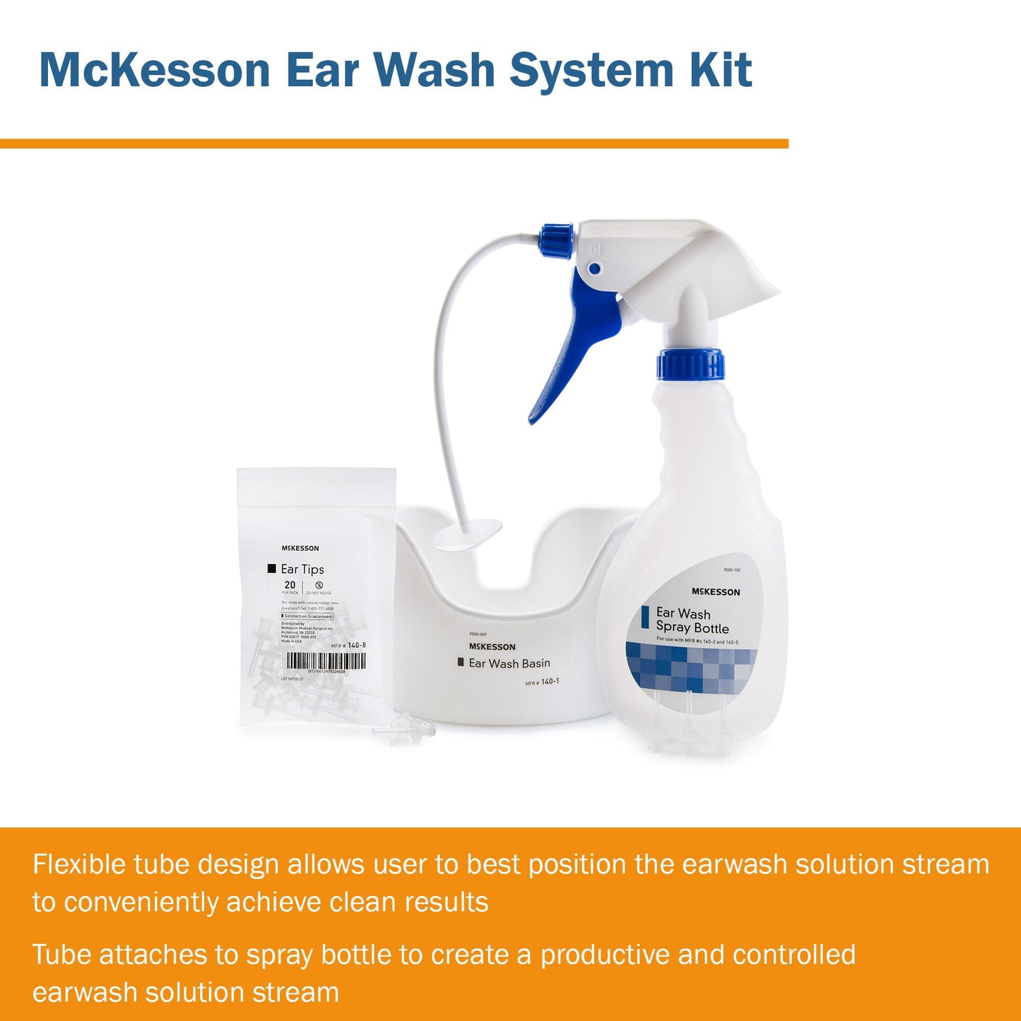 EAR WASH KIT, FLX TU/BASIN/20TIPS