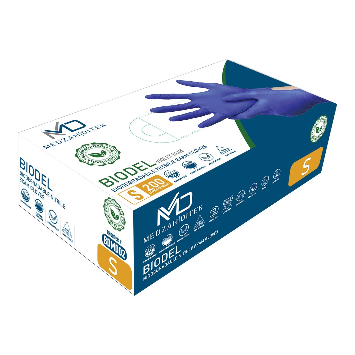GLOVE, EXAM BIODEGRADABLE SM 4.0MIL 9.5"