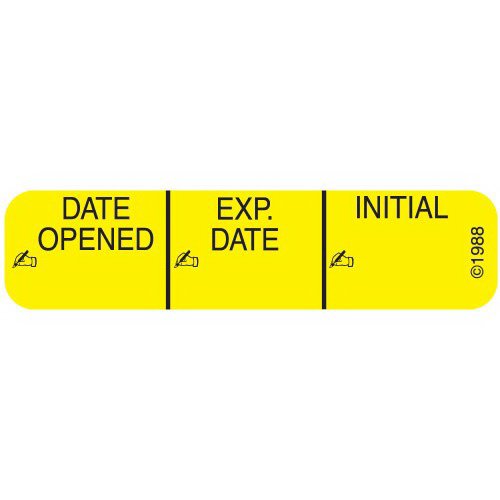 LABEL, MEDICAL EXP DATE 1 9/16'X3/8" YLW