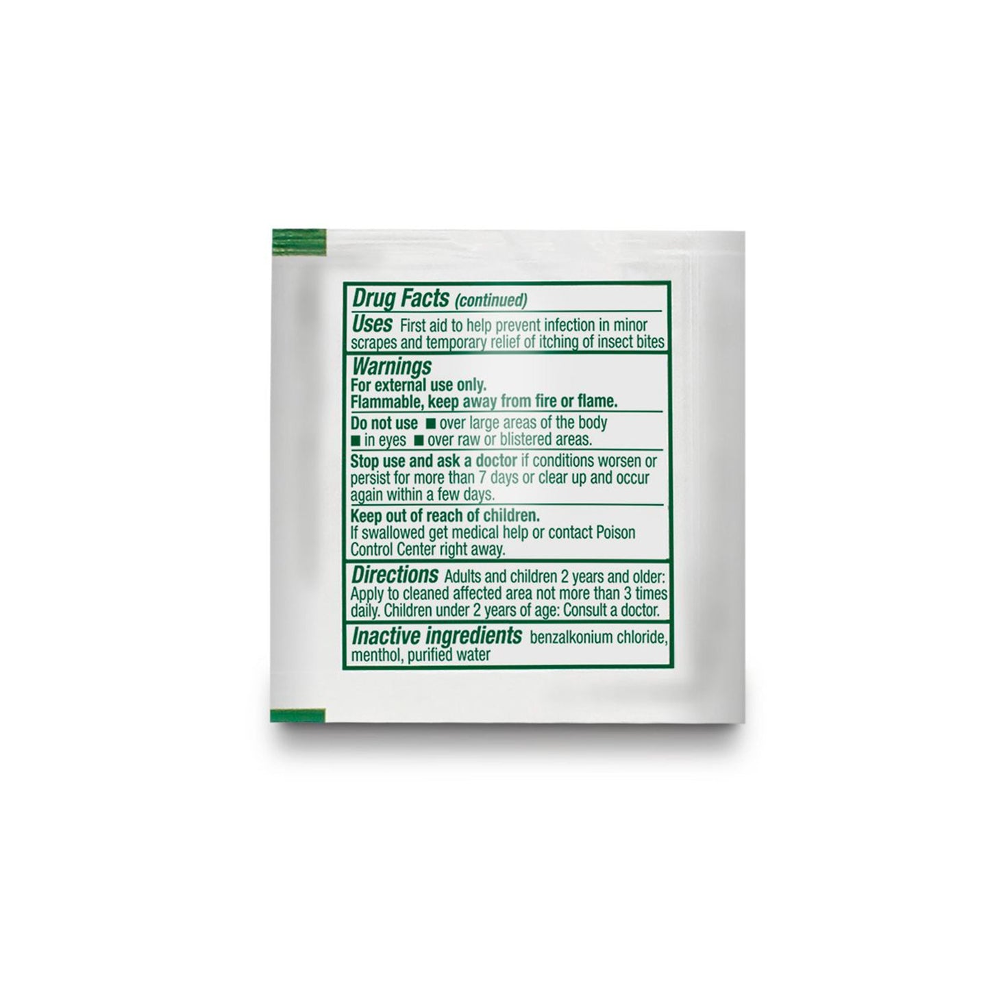 WIPE, STING RELIEF TOWELETTES