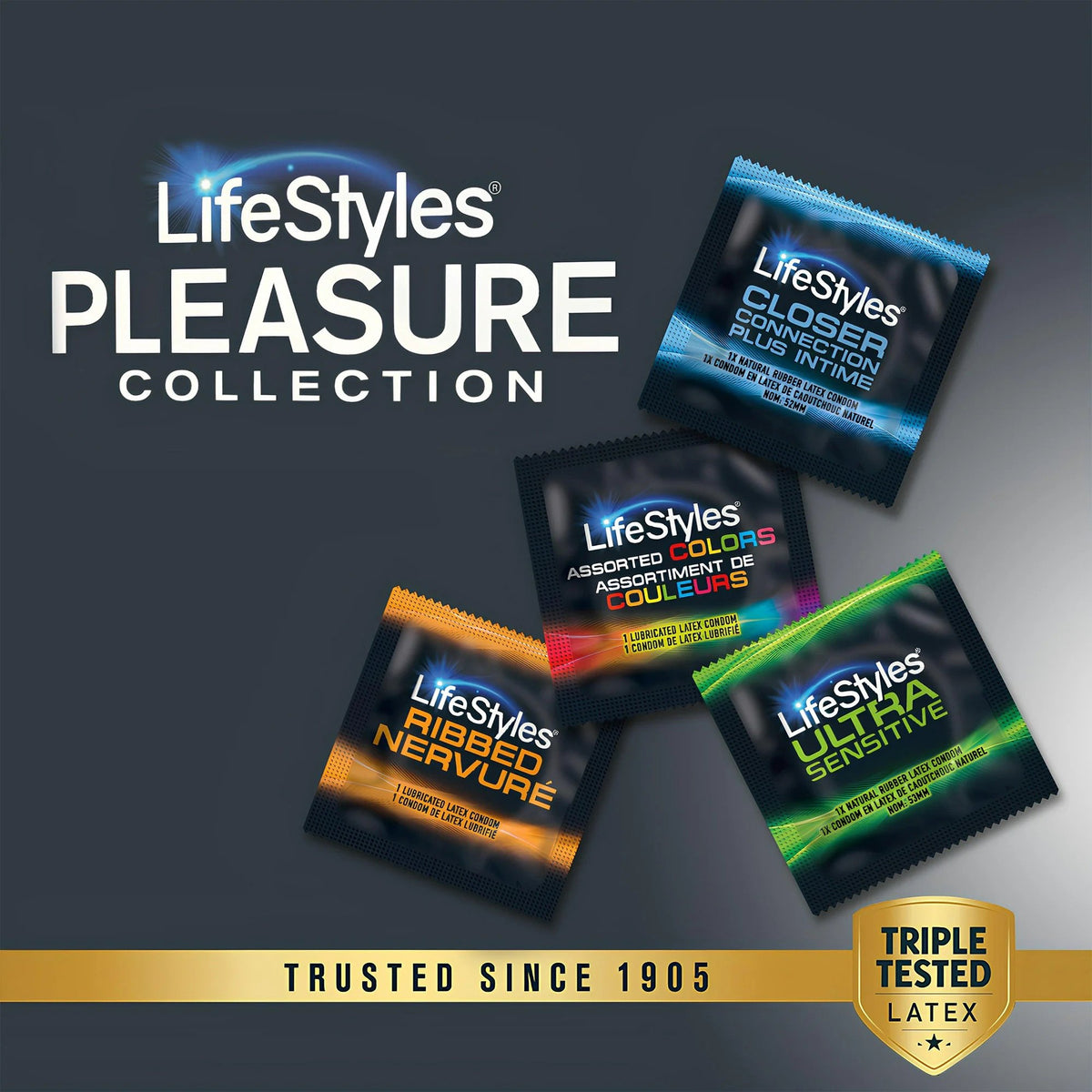 CONDOM, LIFESTYLES PLEASURE COLL LTX